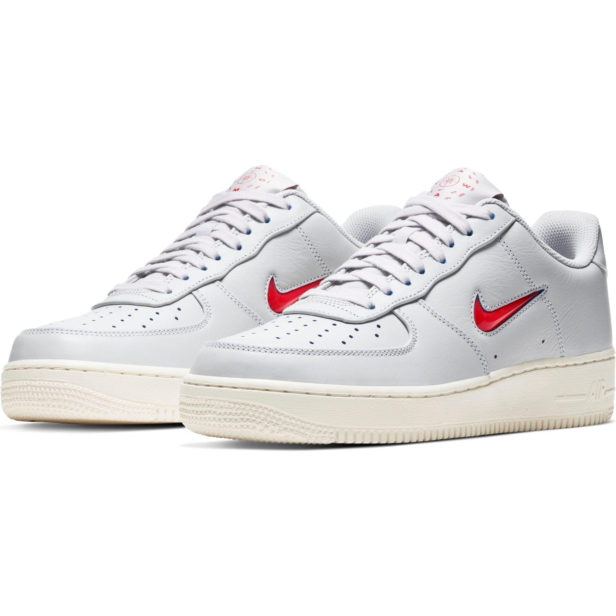 Nike Air Force 1 '07 Jewel Premium "Vast Grey/Challenge Red" Men's Shoe - BLACK Thumbnail View 7