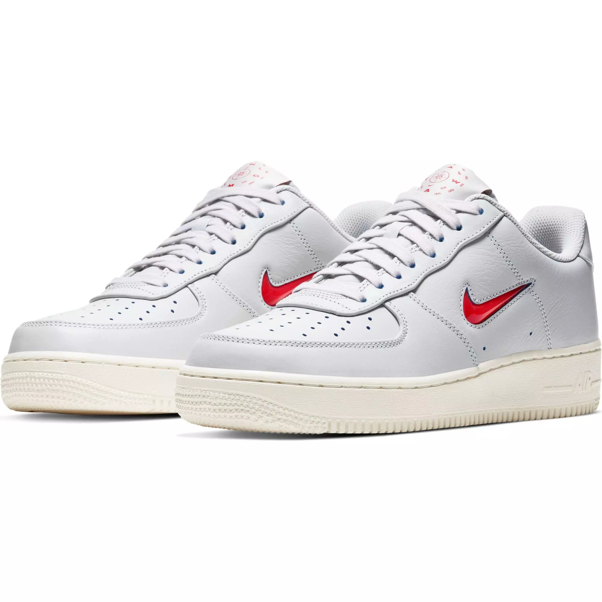 Nike Air Force 1 '07 Jewel Premium "Vast Grey/Challenge Red" Men's Shoe - BLACK