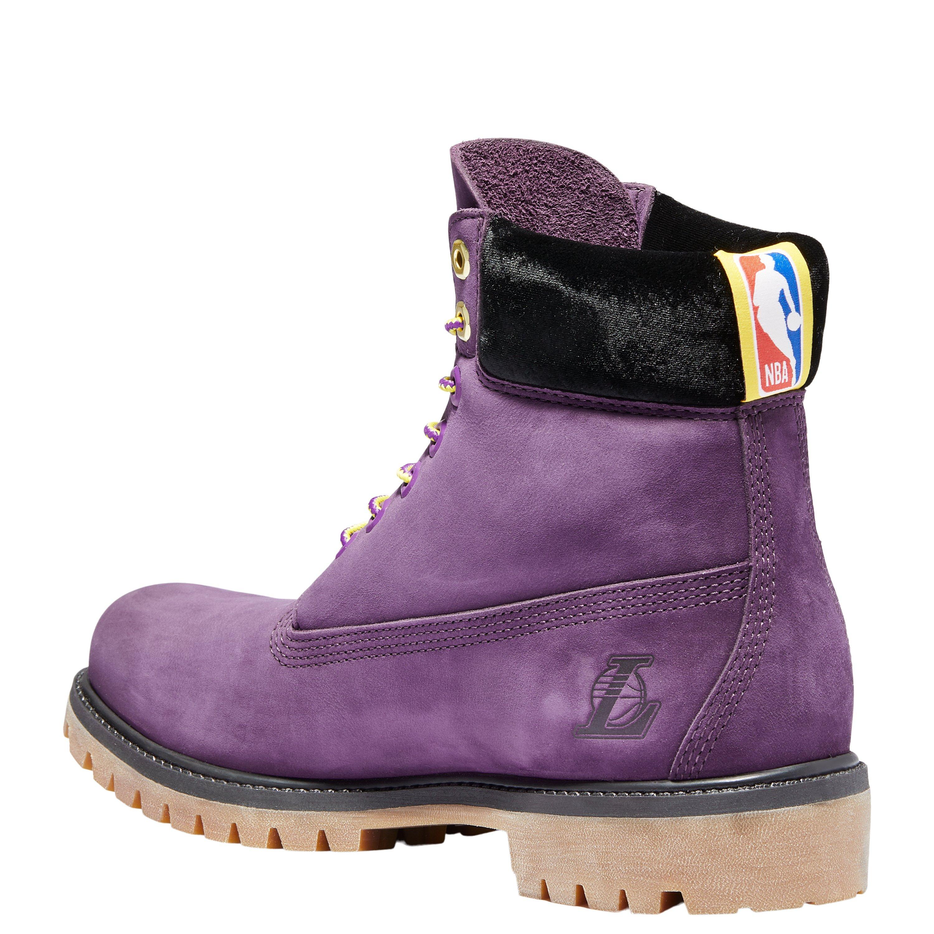 purple lakers timberlands