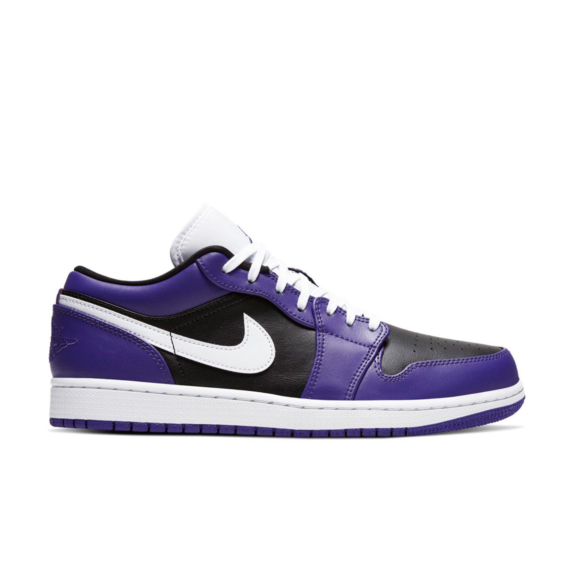 Jordan 1 Low Court Purple White Black Men S Shoe Hibbett City Gear