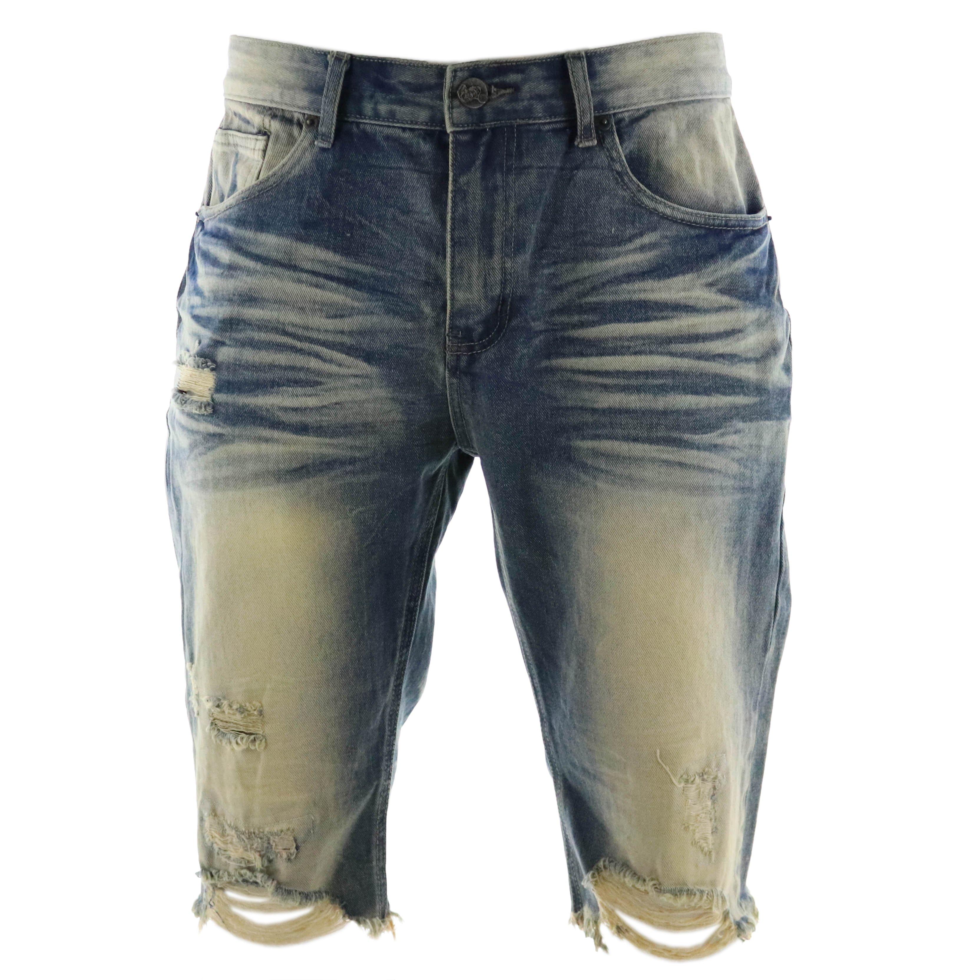 grindhouse ripped denim shorts