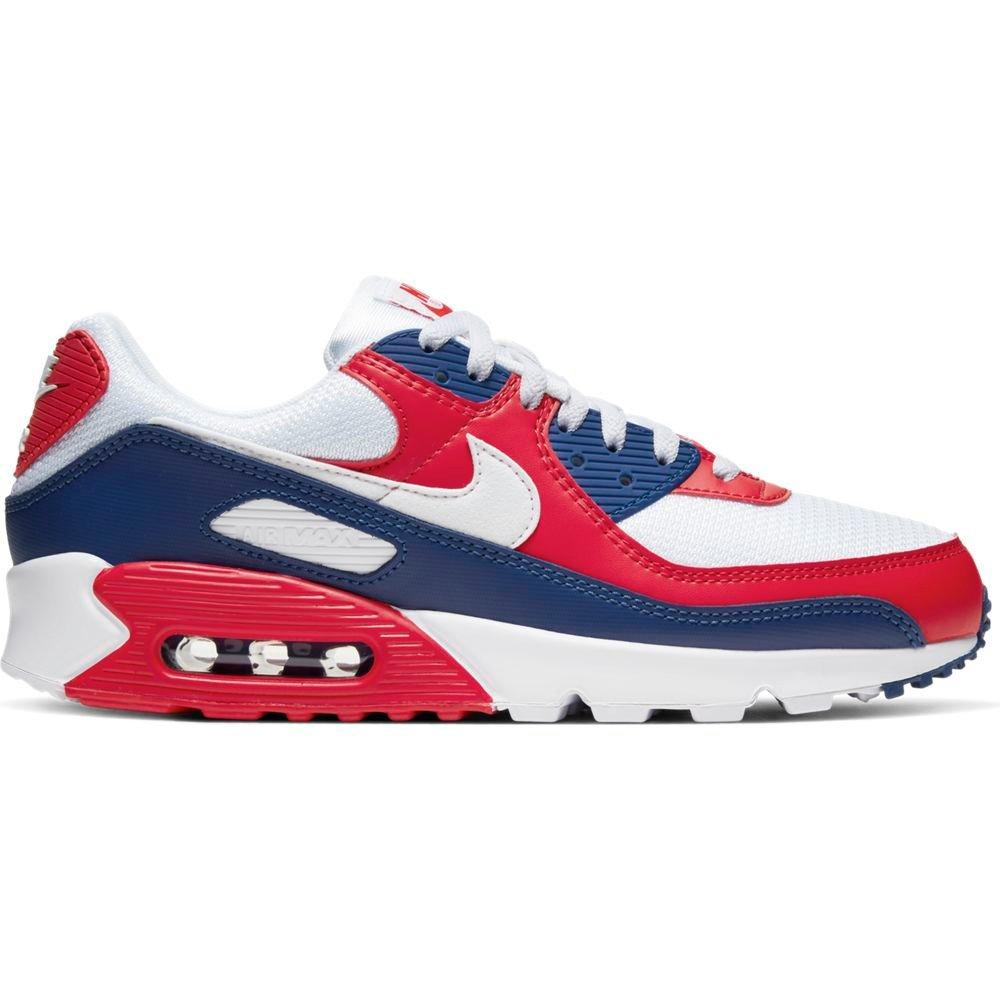 Nike Air Max 90 "White/Deep Royal/University Red" Men's Shoes - WHITE Thumbnail View 1