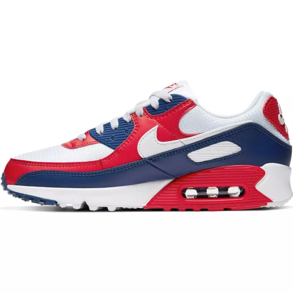Nike Air Max 90 "White/Deep Royal/University Red" Men's Shoes - WHITE
