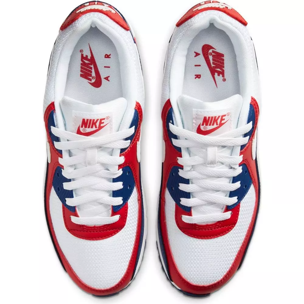 Nike Air Max 90 "White/Deep Royal/University Red" Men's Shoes - WHITE