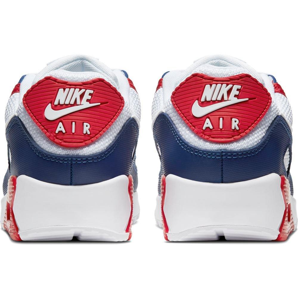 Nike Air Max 90 "White/Deep Royal/University Red" Men's Shoes - WHITE Thumbnail View 5