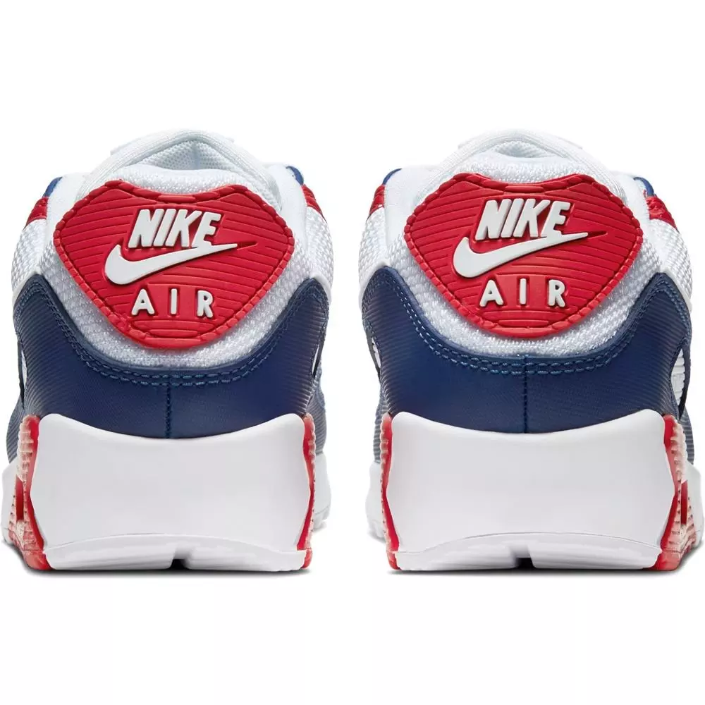 Nike Air Max 90 "White/Deep Royal/University Red" Men's Shoes - WHITE