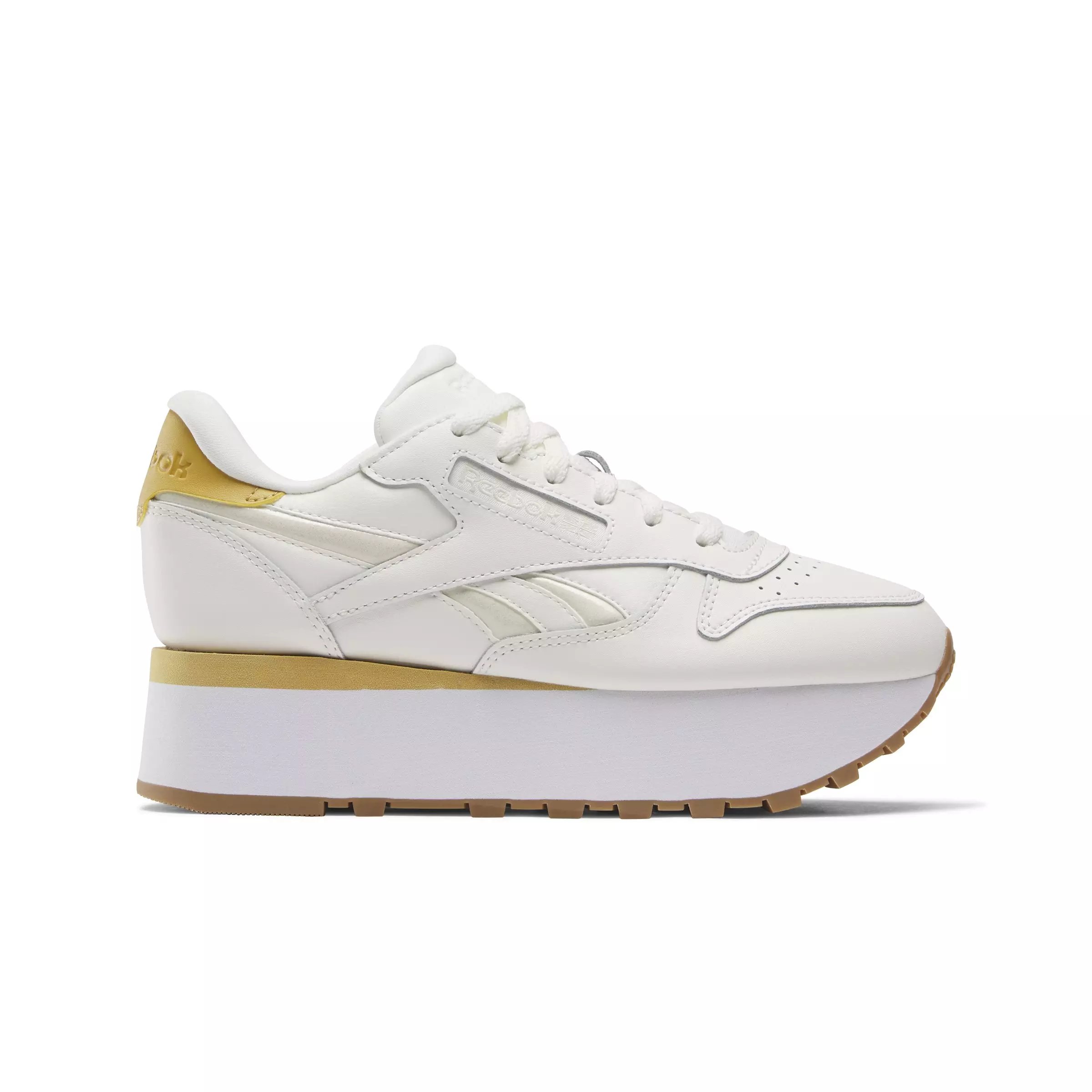 Reebok Classic Leather Triple Lift "Chalk/Chalk/Heritage Gold" Women's Shoe - CHALK/CHALK/GOLD