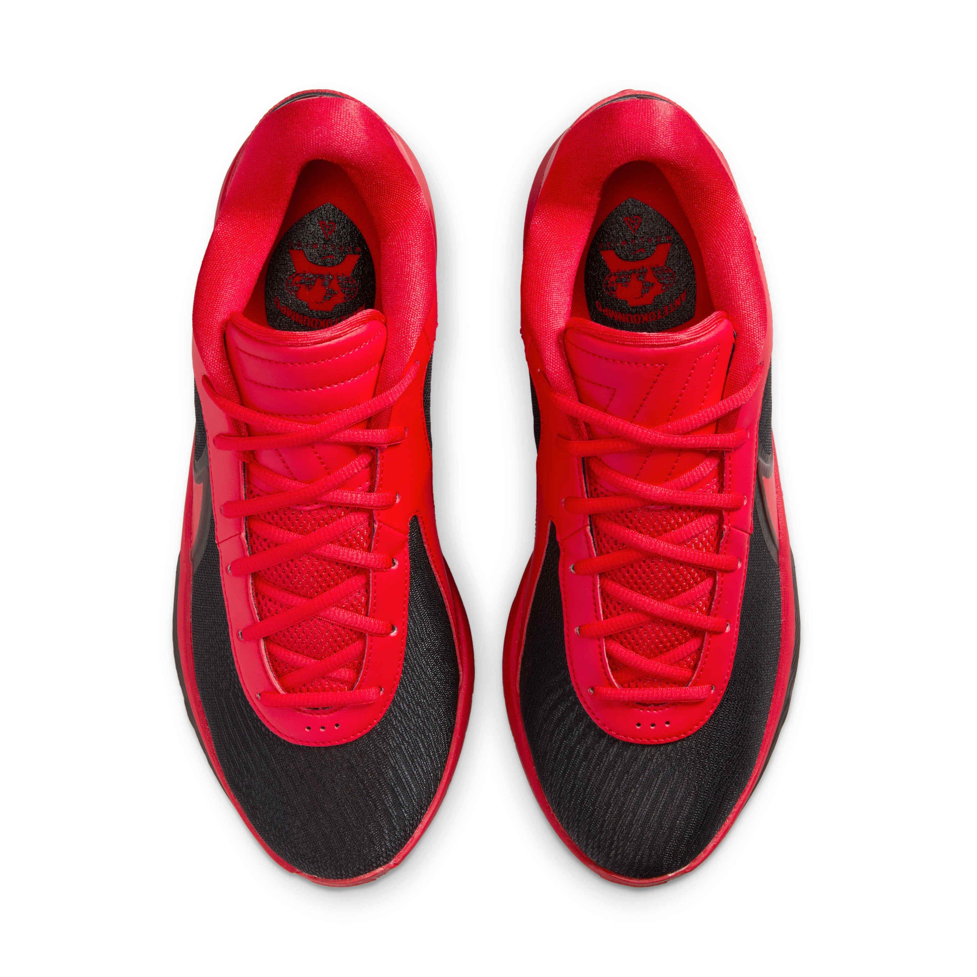 Nike Giannis Freak 6 "Black/University Red" Men's Basketball Shoe - BLACK/RED Thumbnail View 4