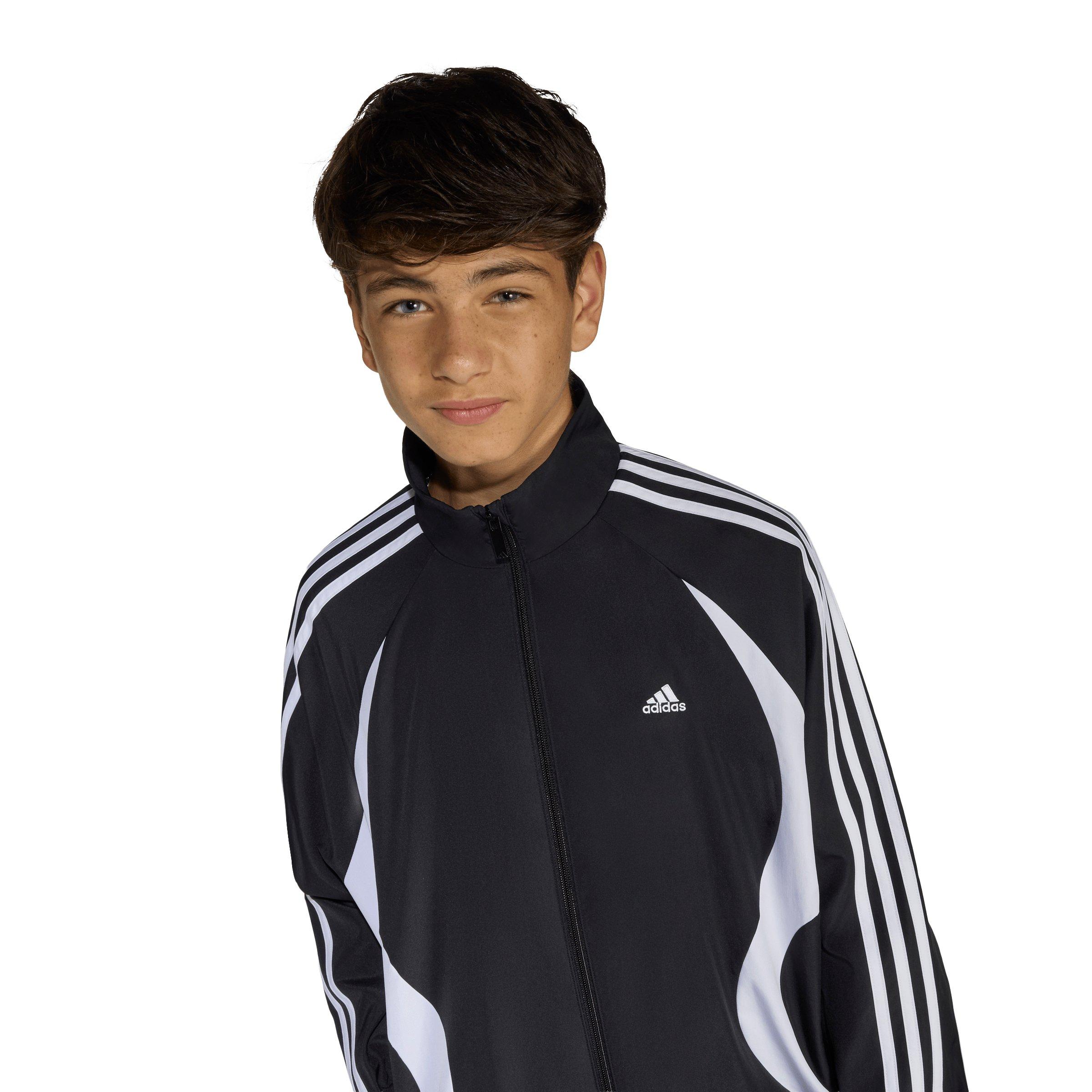 adidas Originals Big Kids' Teamgeist Loose Track Top - Black - BLACK Thumbnail View 3