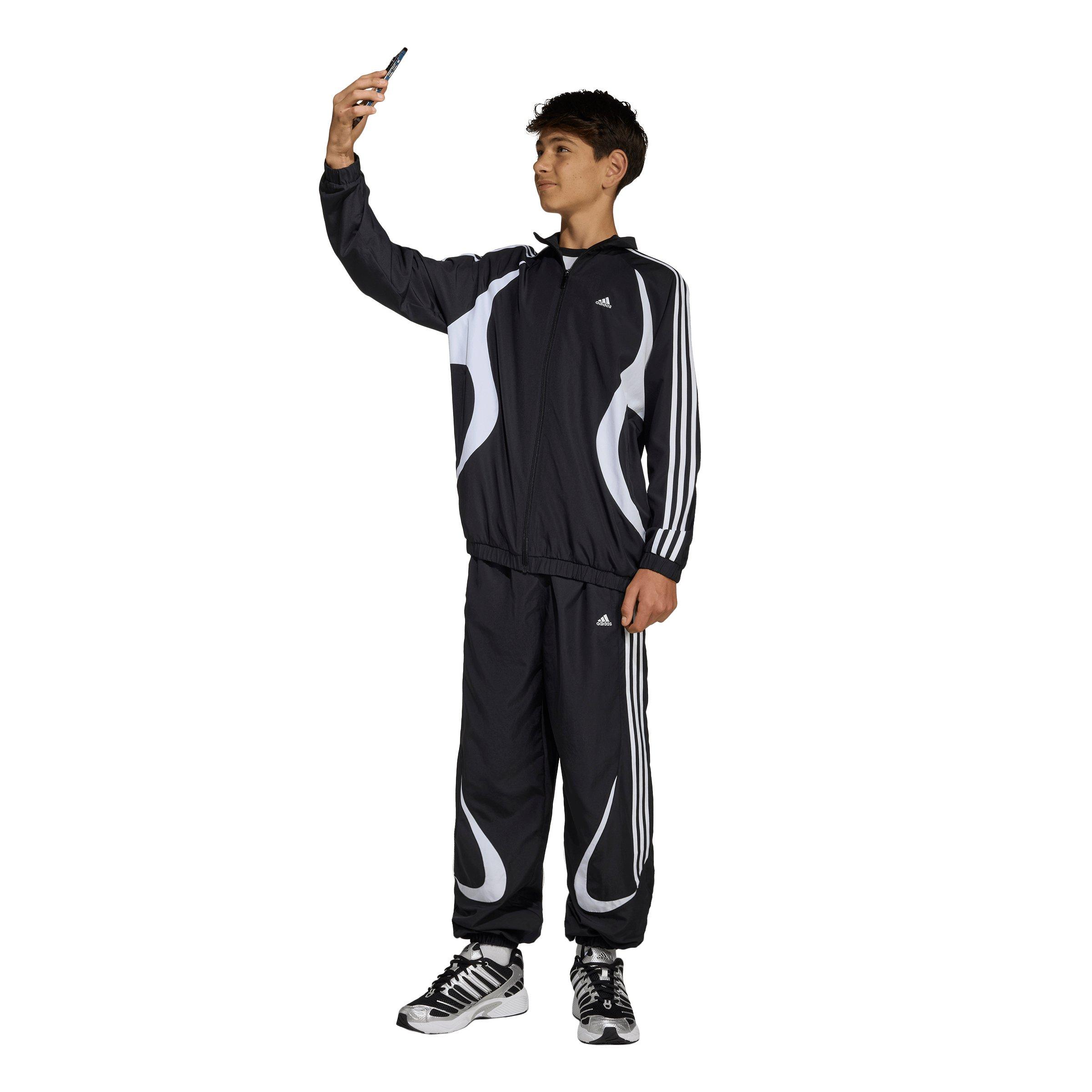 adidas Originals Big Kids' Teamgeist Loose Track Top - Black - BLACK Thumbnail View 5