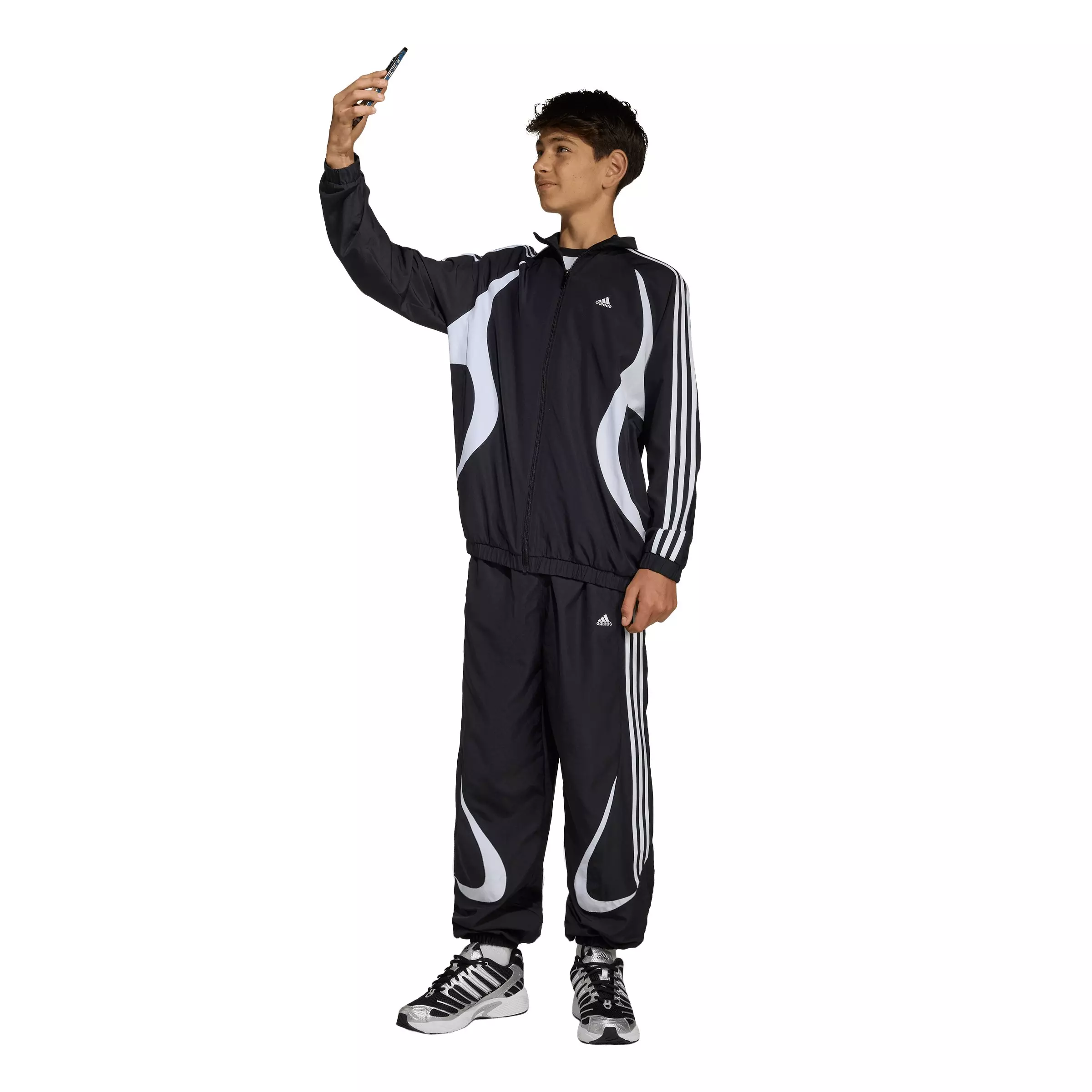 adidas Originals Big Kids' Teamgeist Loose Track Top - Black - BLACK