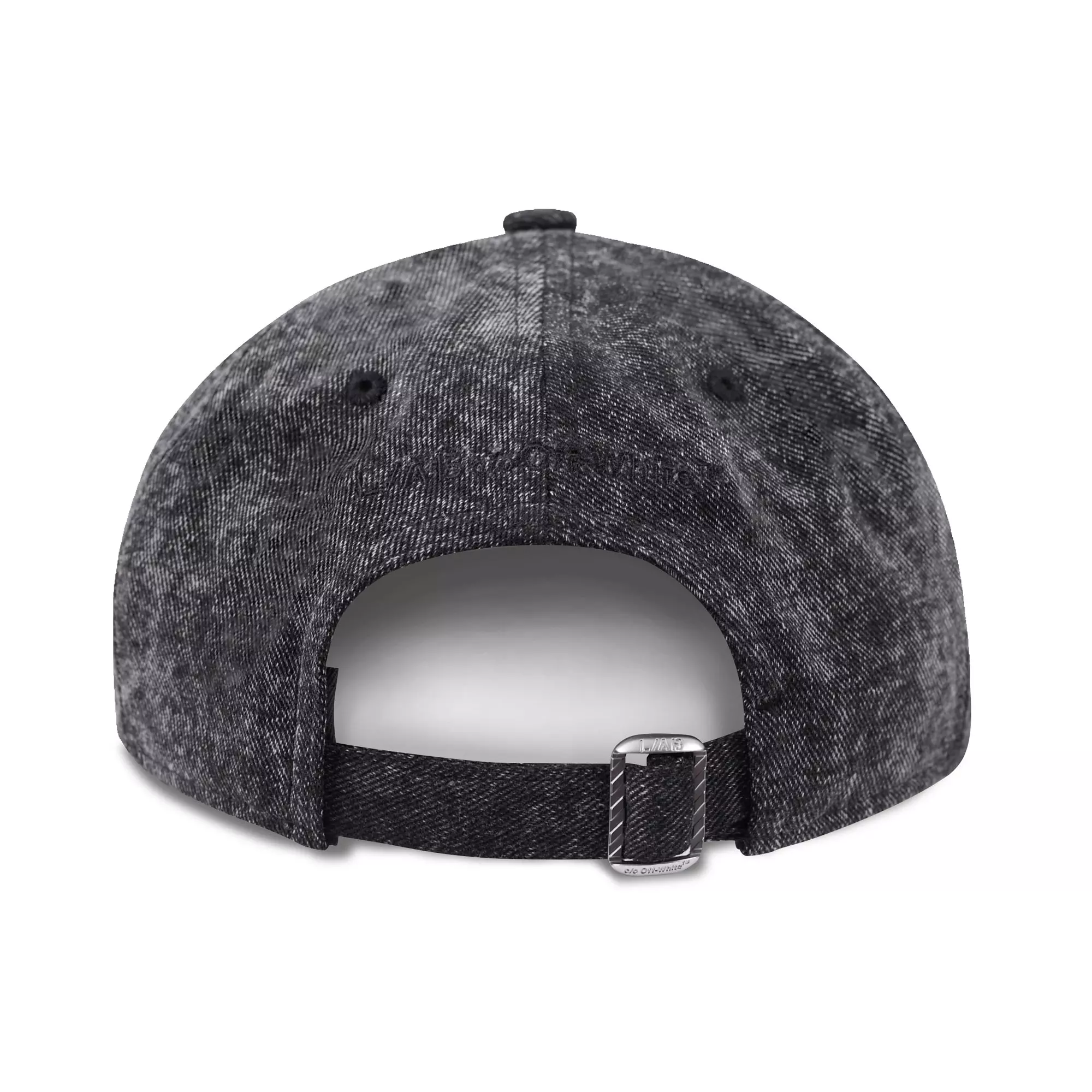 L/AB c/o Off-White Off Pinch Front Curved Brim Denim Hat - Black - BLACK