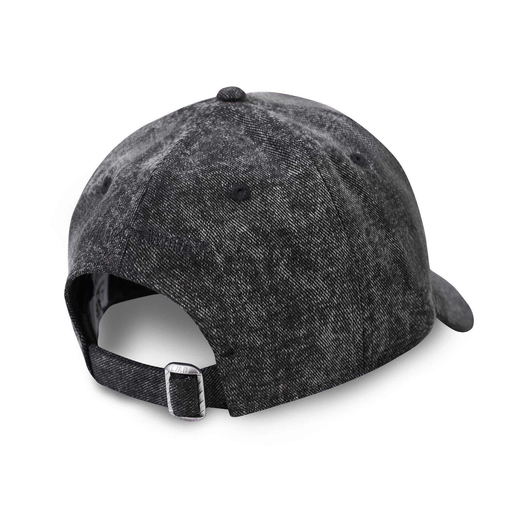 L/AB c/o Off-White Off Pinch Front Curved Brim Denim Hat - Black - BLACK