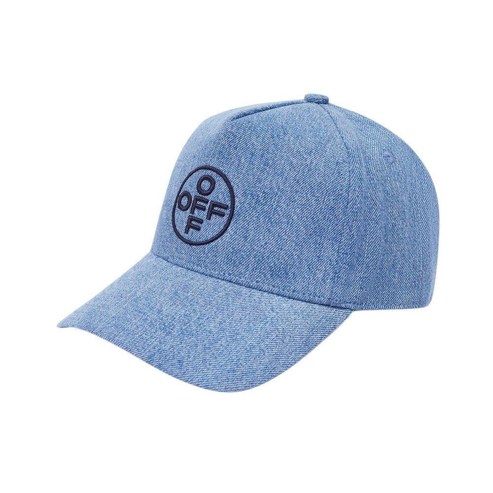 L/AB c/o Off-White Off Pinch Front Curved Brim Denim Hat - Blue - BLUE
