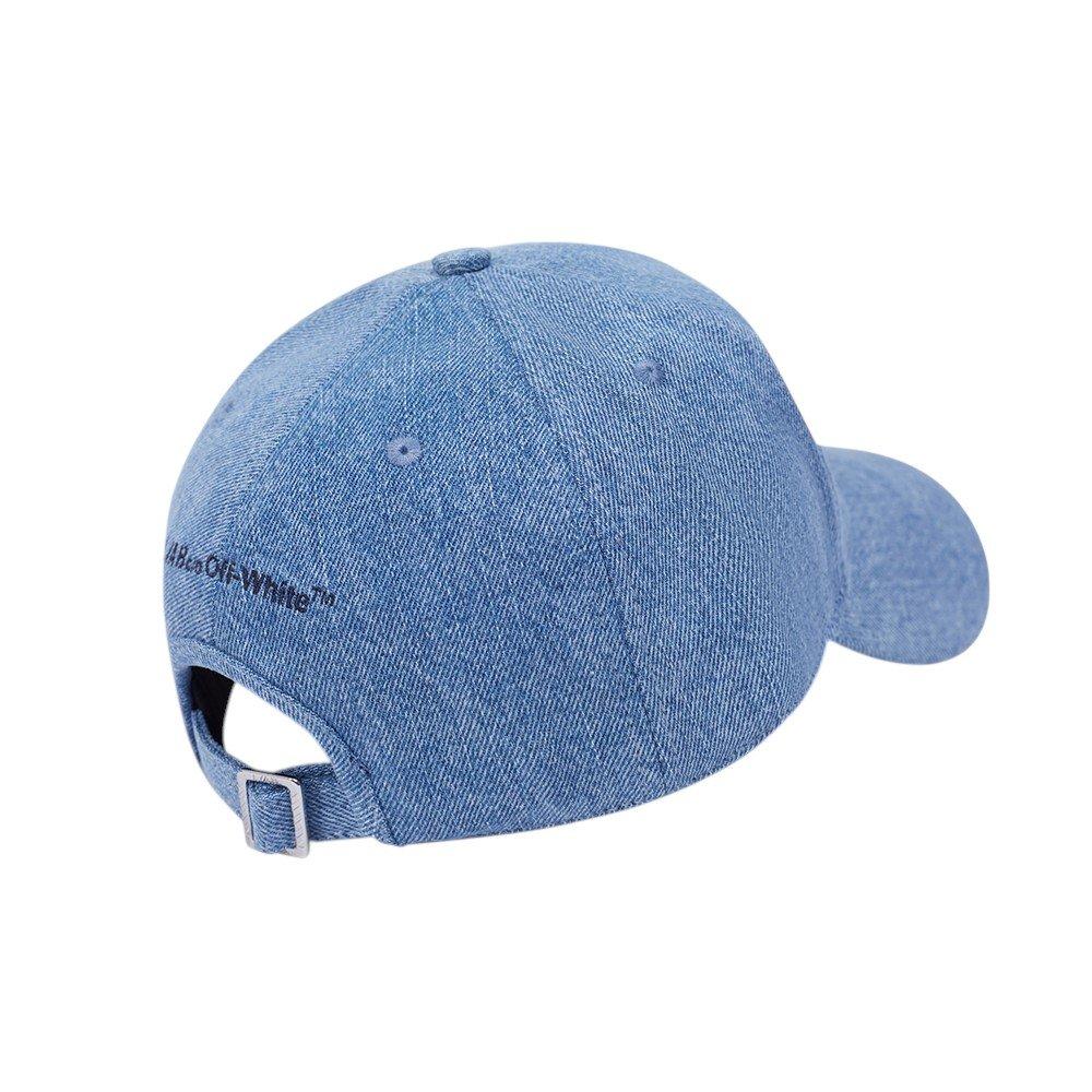 L/AB c/o Off-White Off Pinch Front Curved Brim Denim Hat - Blue - BLUE