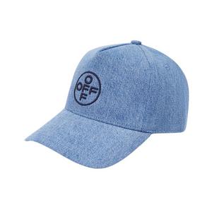 L/AB c/o Off-White Off Pinch Front Curved Brim Denim Hat - Blue - BLUE