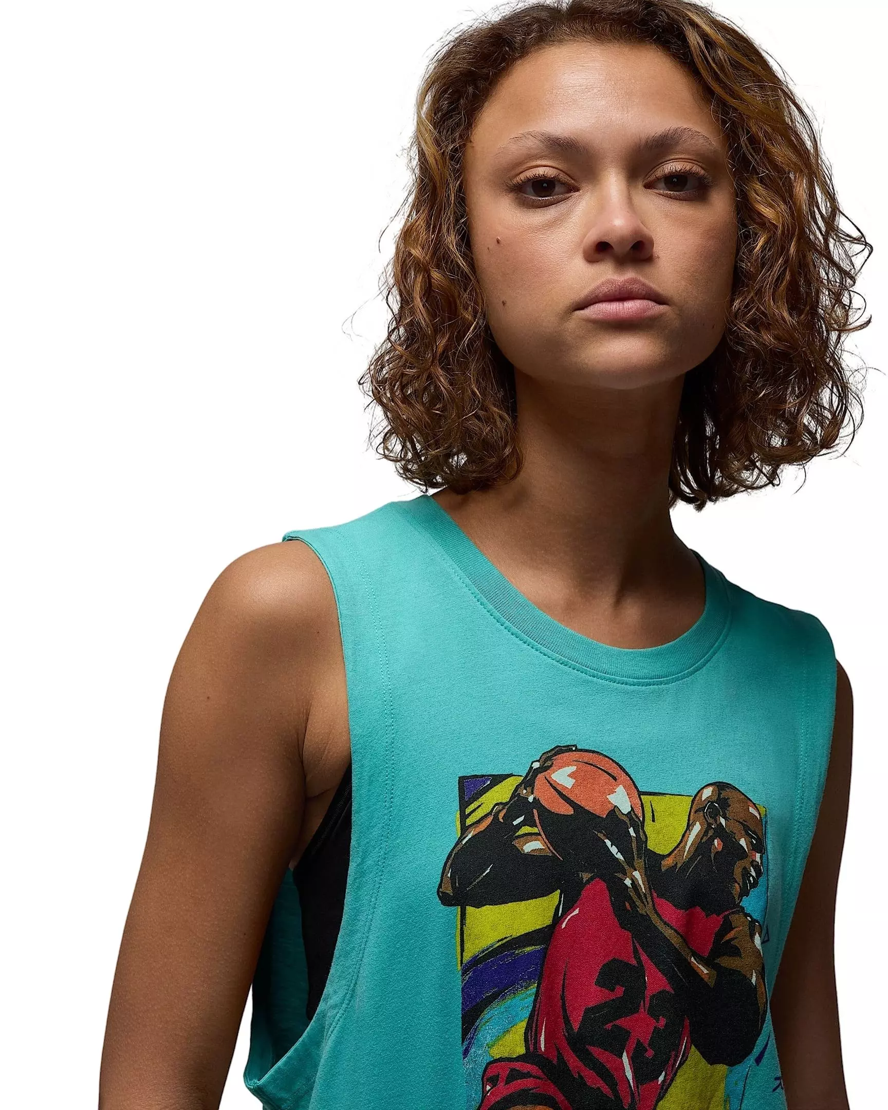 Jordan Women's Sleeveless Graphic T-Shirt -Teal - TEAL