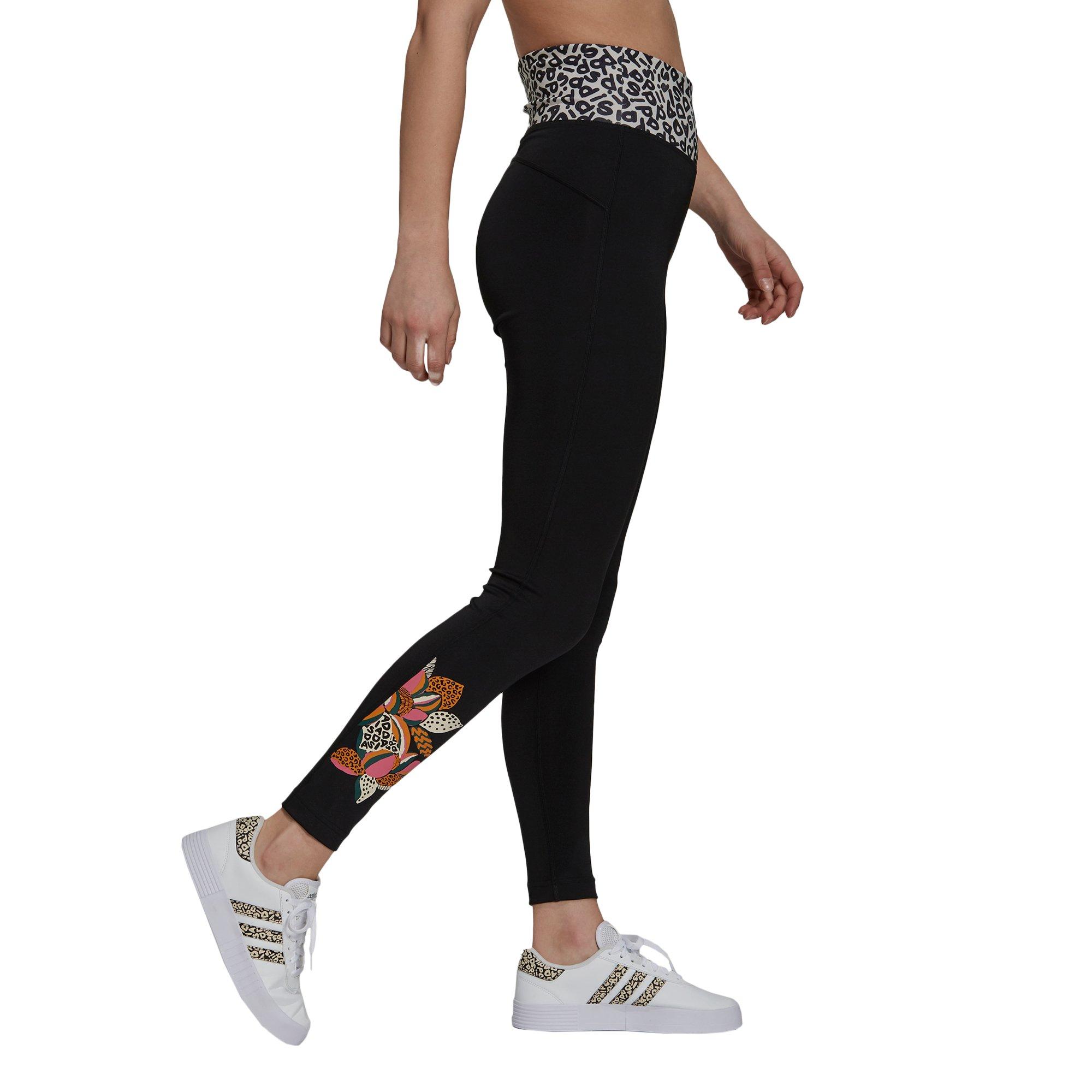 adidas Women's "Black" FARM Rio Feelbrilliant AEROREADY High-Rise Leggings - BLACK Thumbnail View 3