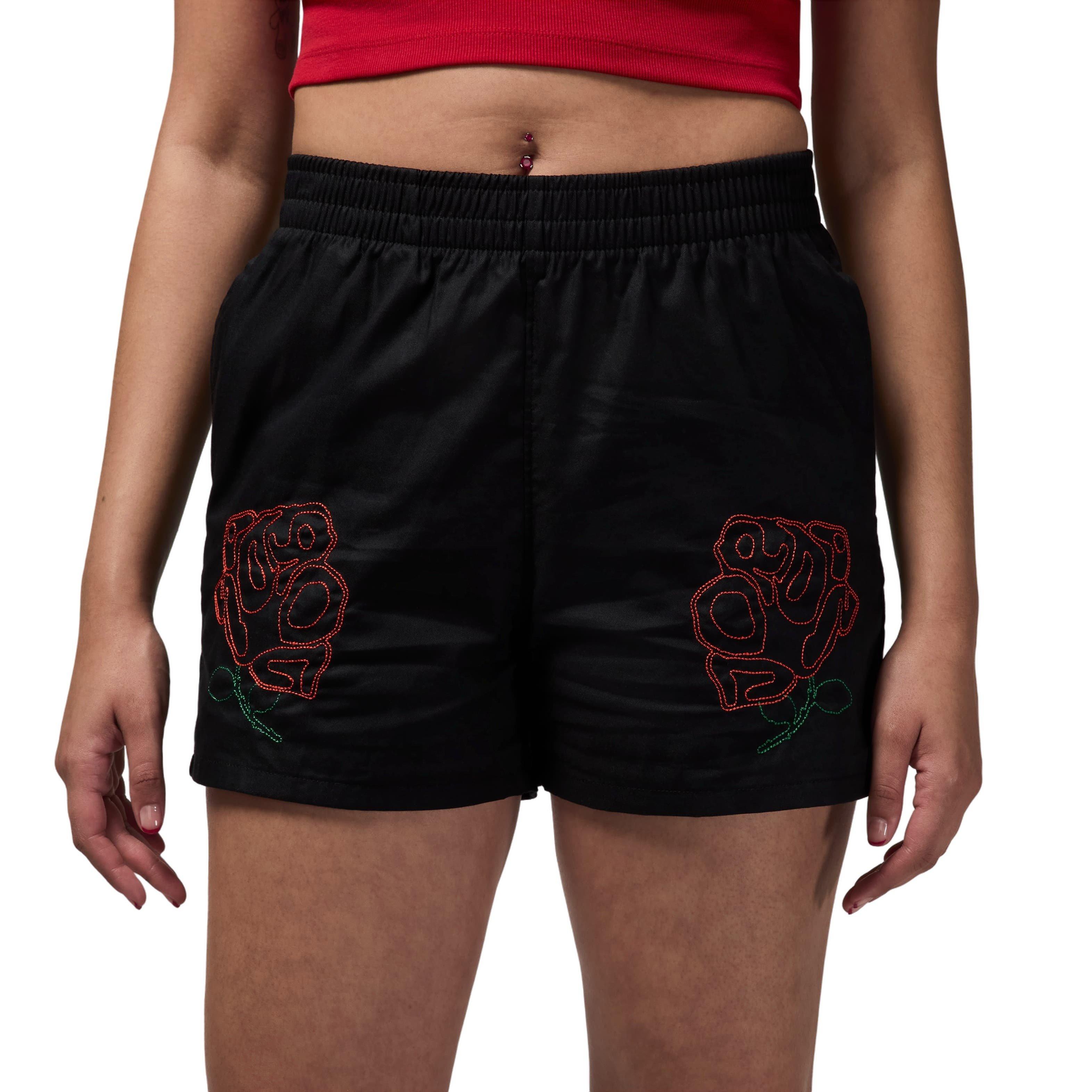 Jordan Women's Woven Rose Shorts - BLACK Thumbnail View 1