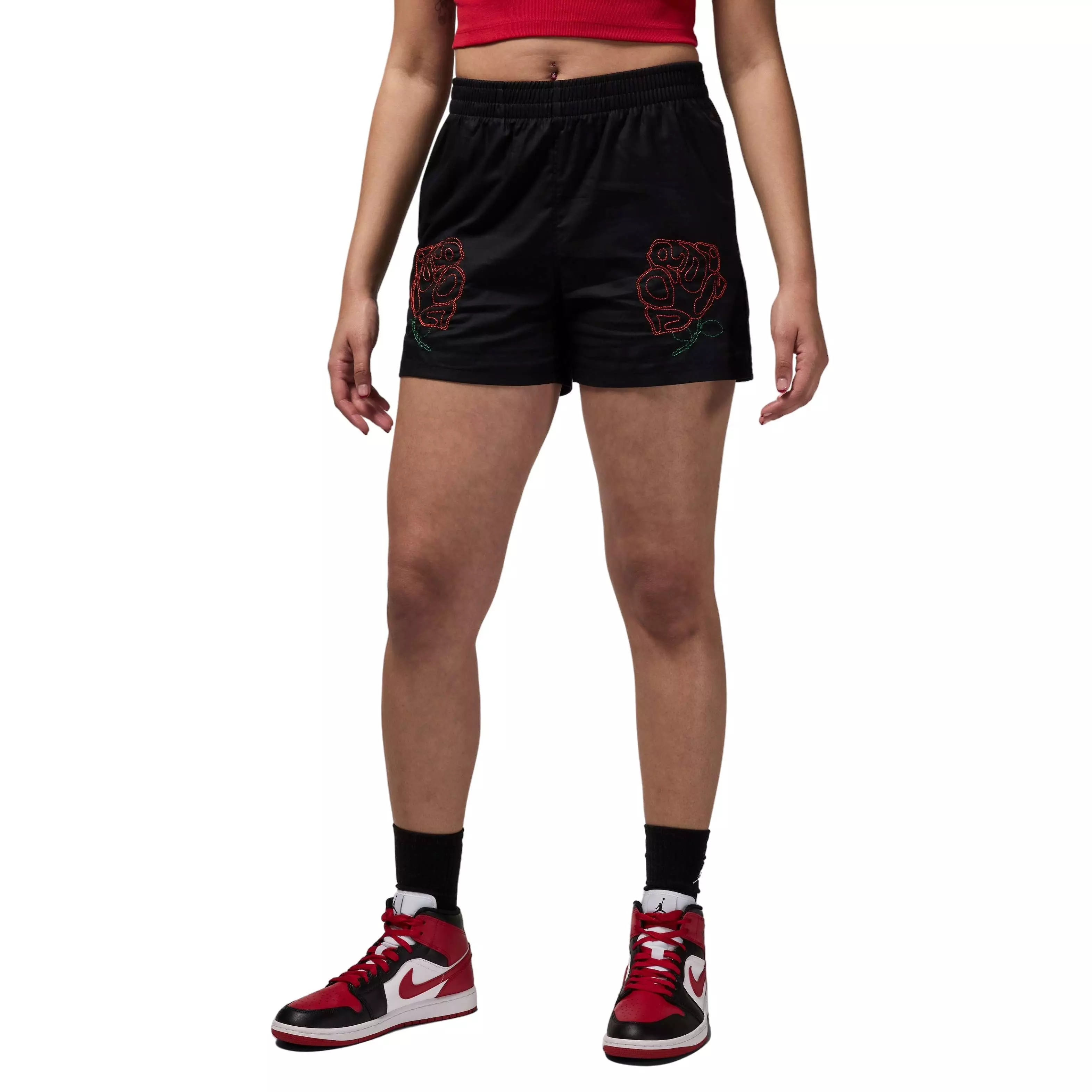 Jordan Women's Woven Rose Shorts - BLACK