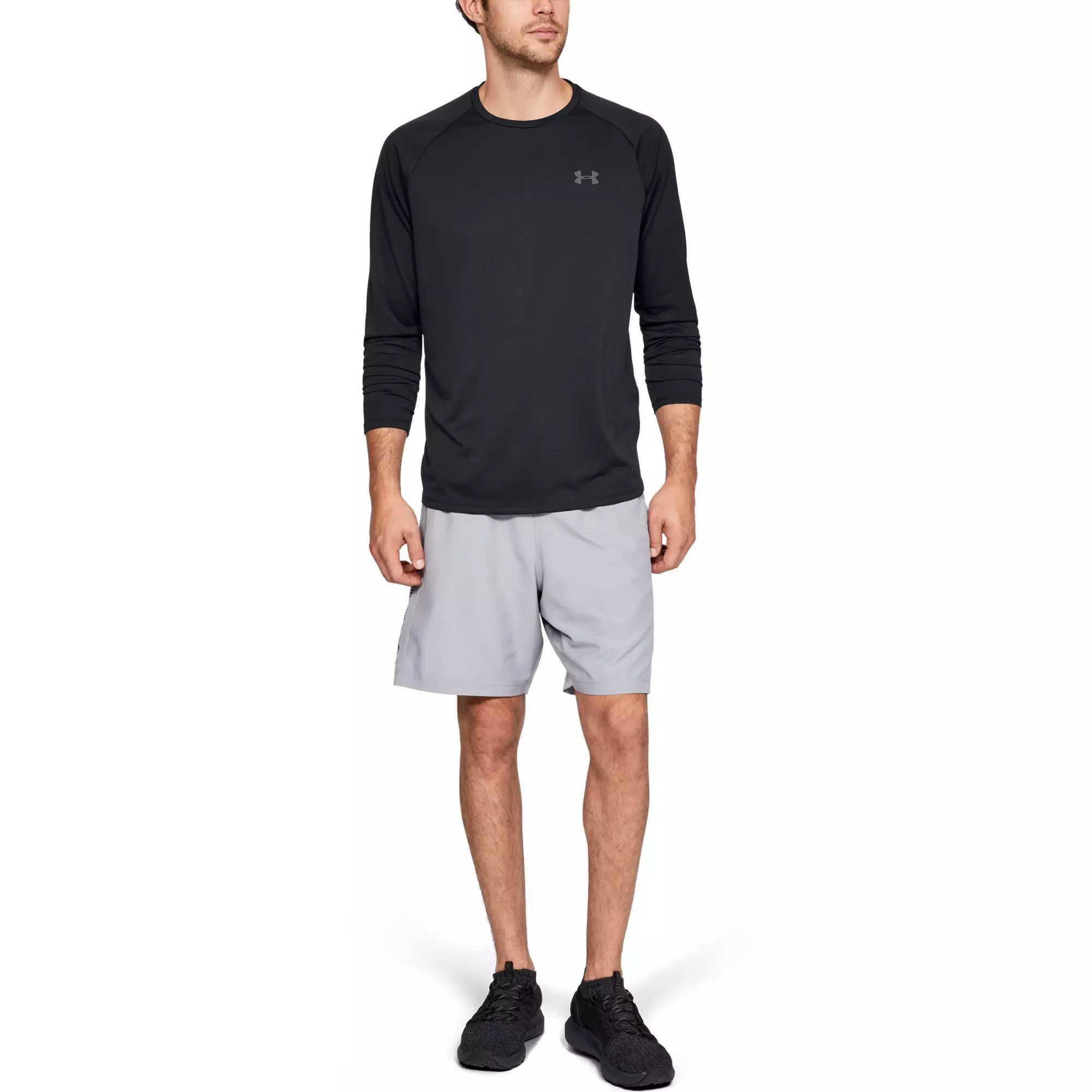 Under Armour Men's Tech Long Sleeve Black Tee - BLACK