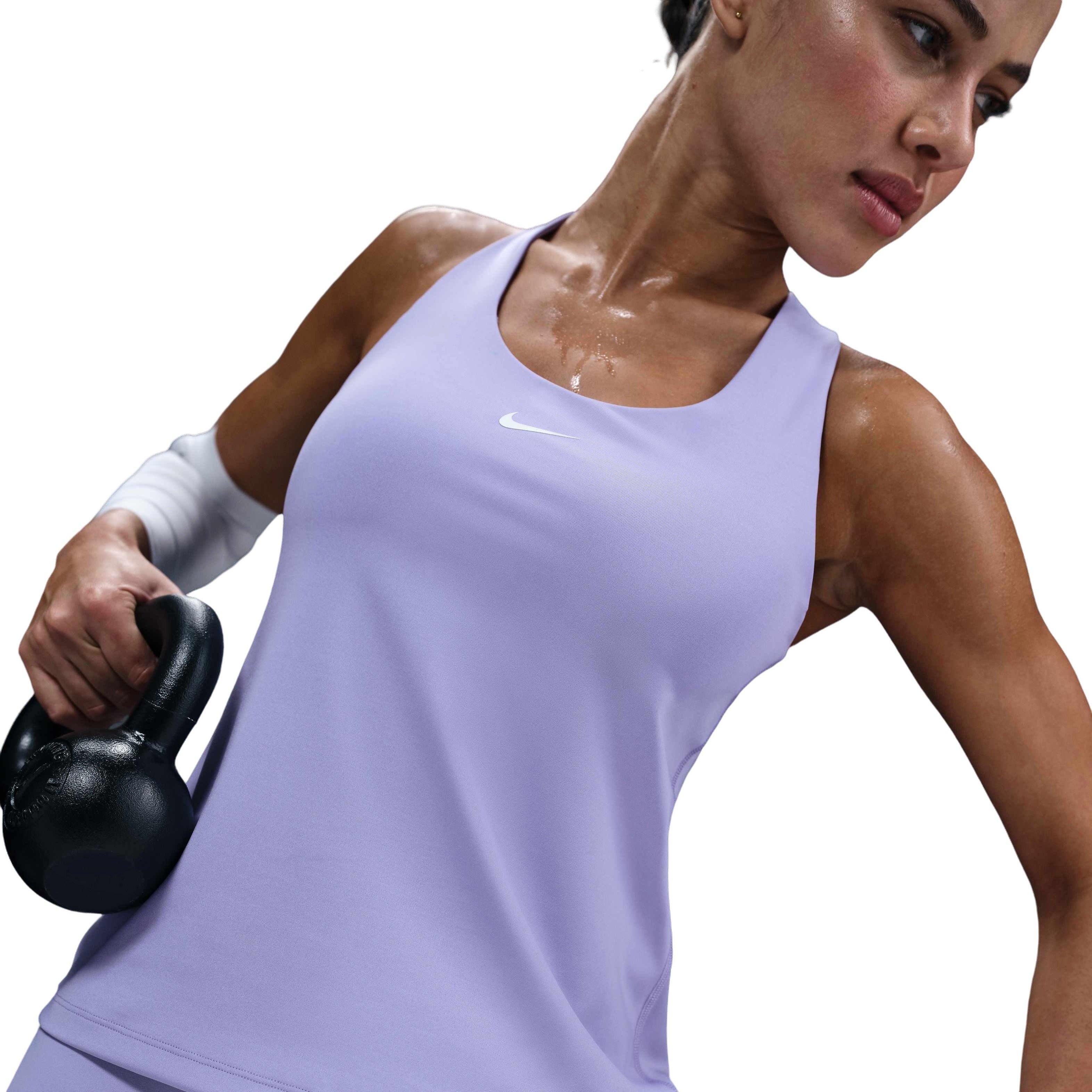 Nike Women's Dri-FIT Swoosh Med-Support Padded Sports Bra Tank -Purple - PURPLE Thumbnail View 1