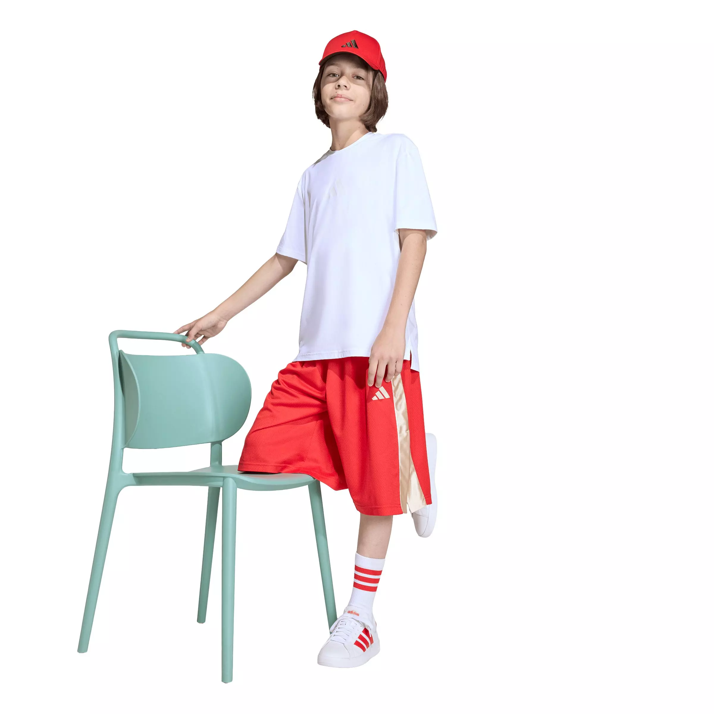 adidas Big Kids' Stadium Mesh Shorts - Red - RED