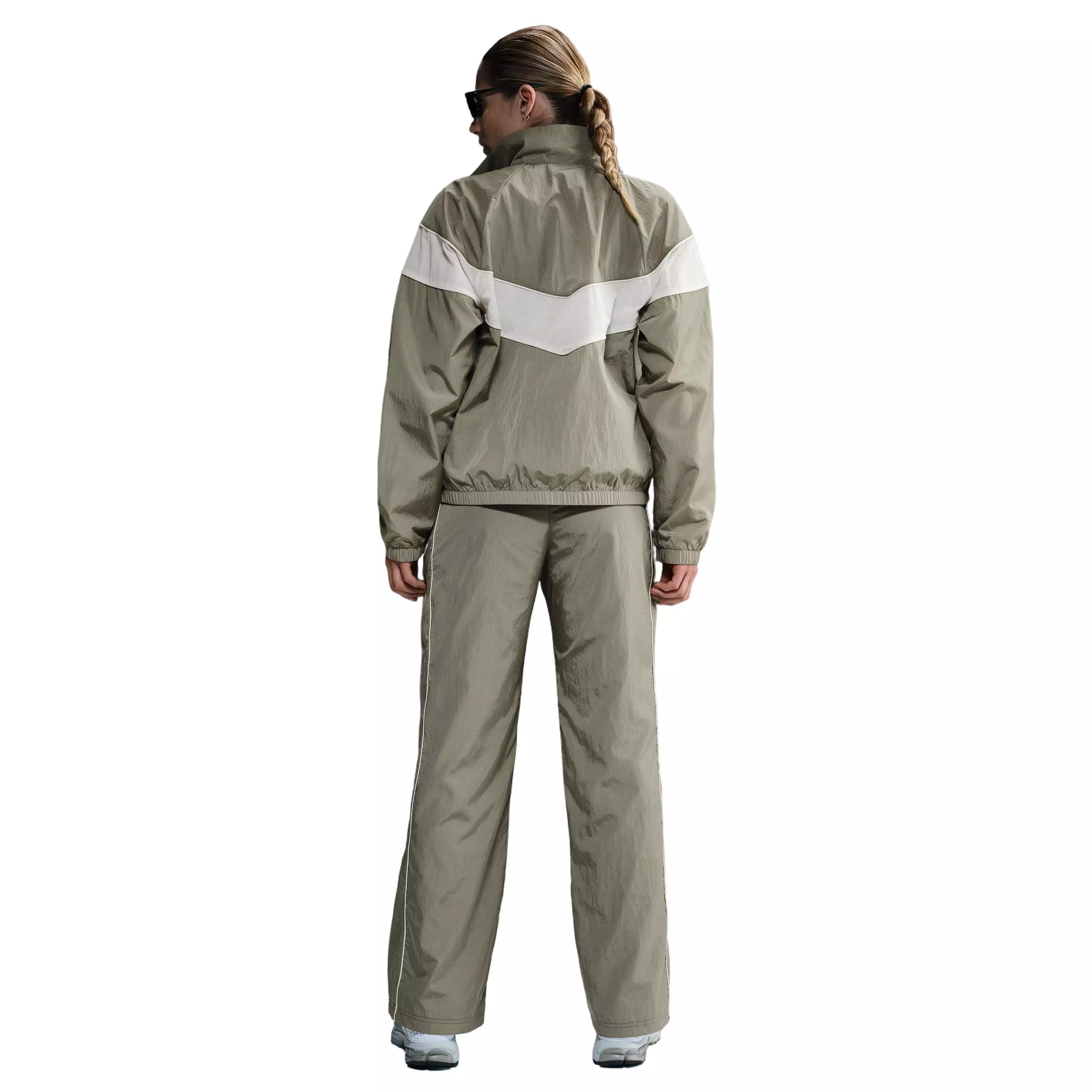 Nike Women's Sportswear Woven High-Waisted Open-Hem Pants -Green - GREEN