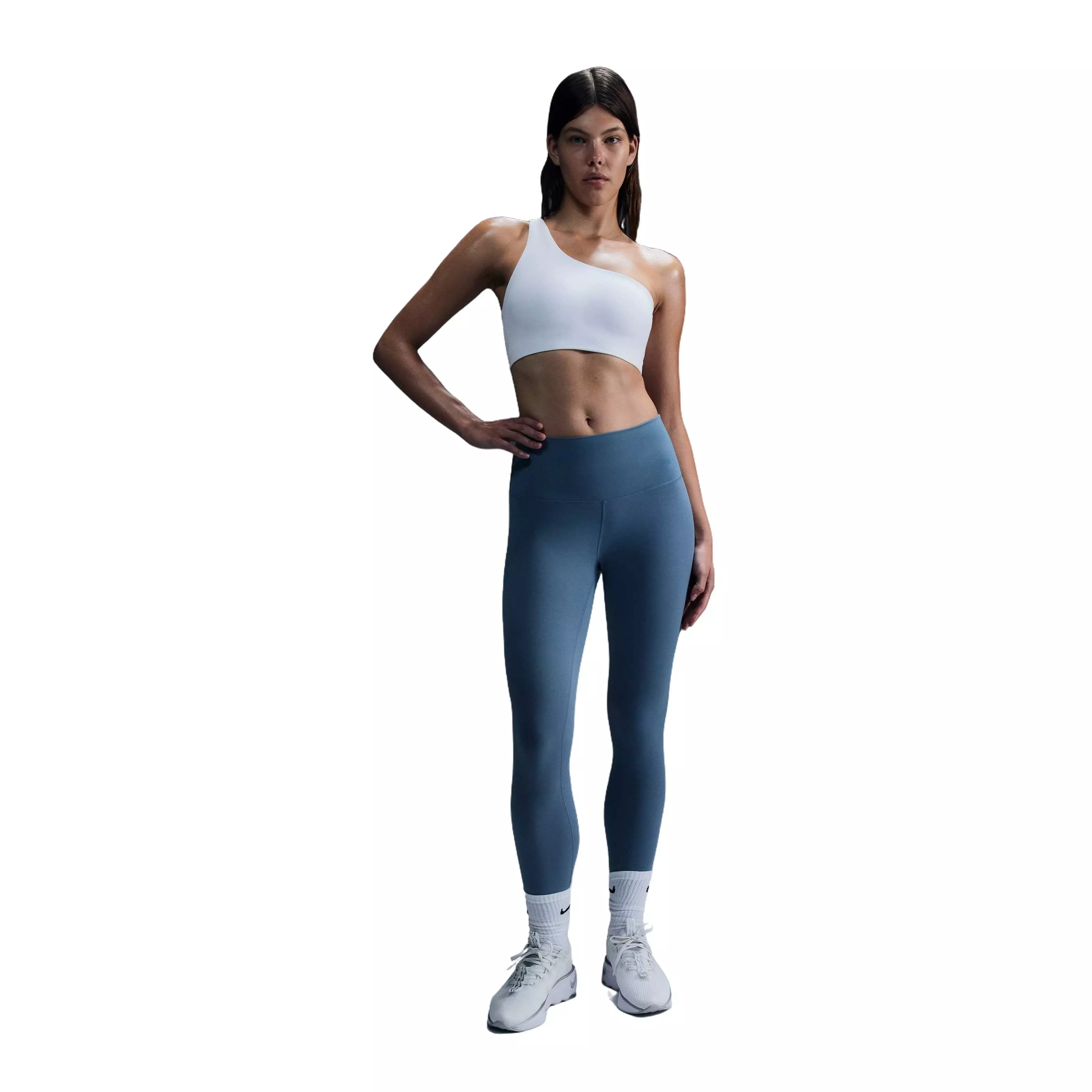 Nike Women's Dri-FIT Zenvy Gentle-Support High-Waisted 7/8 Leggings -Blue - BLUE