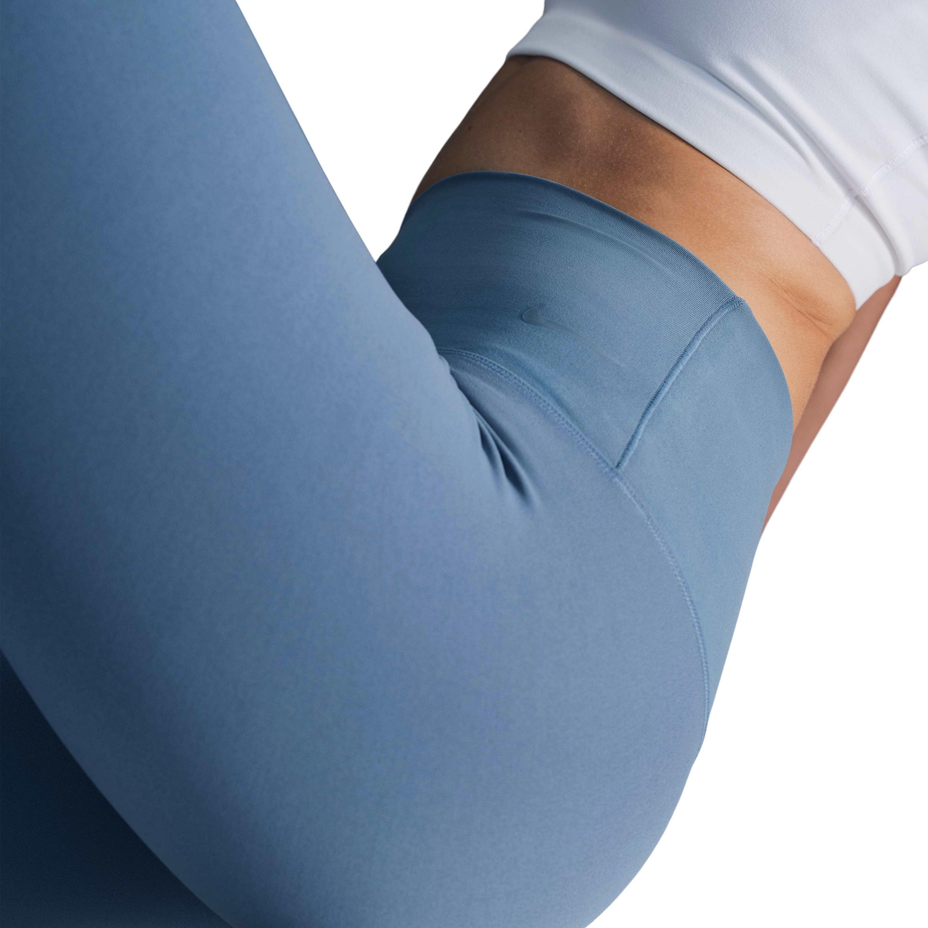 Nike Women's Dri-FIT Zenvy Gentle-Support High-Waisted 7/8 Leggings -Blue - BLUE Thumbnail View 4