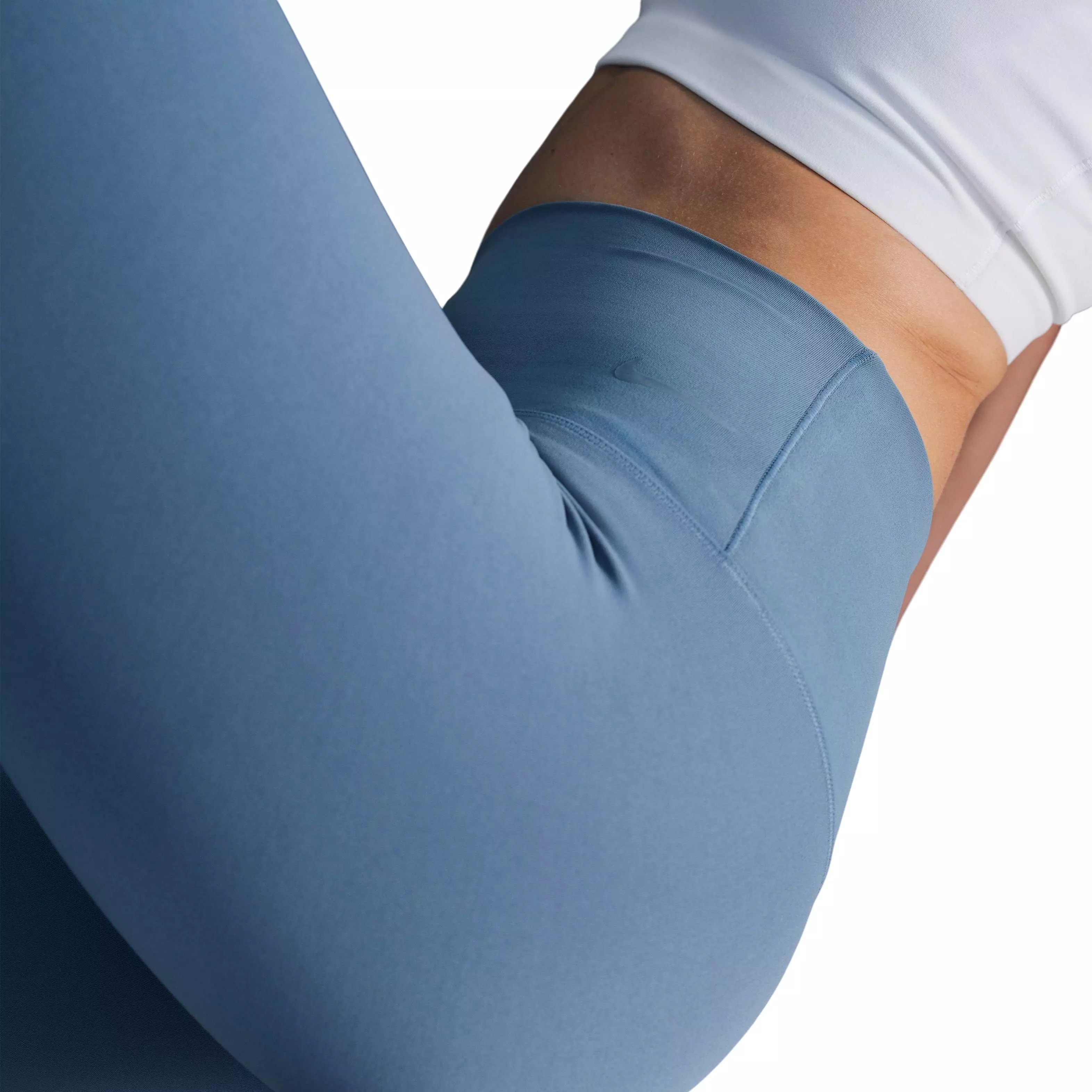 Nike Women's Dri-FIT Zenvy Gentle-Support High-Waisted 7/8 Leggings -Blue - BLUE