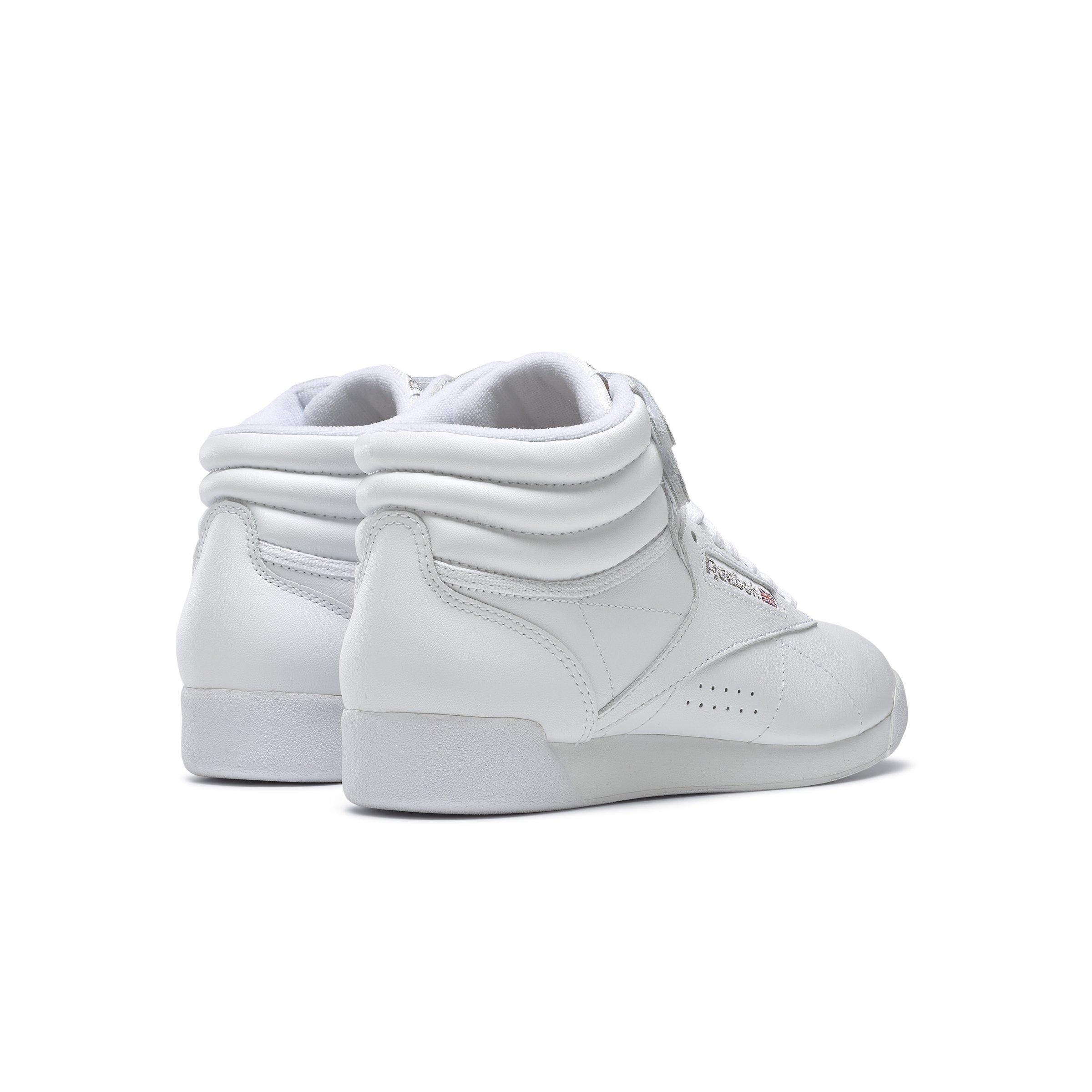 Reebok Freestyle Hi "White" Women's Shoe - WHITE/SILVER Thumbnail View 4