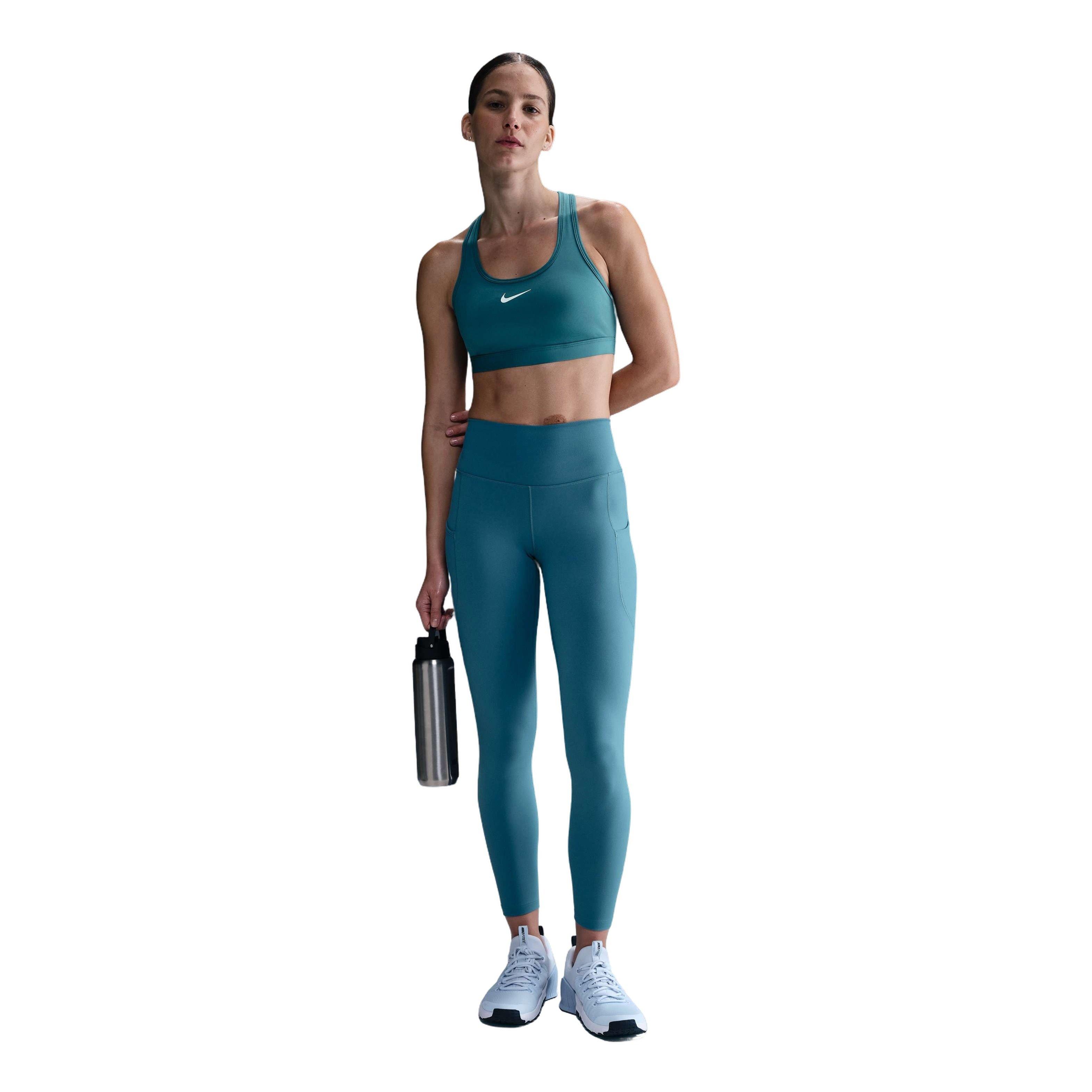 Nike Women's Dri-FIT One High-Waisted 7/8 Leggings with Pockets - BLUE Thumbnail View 1