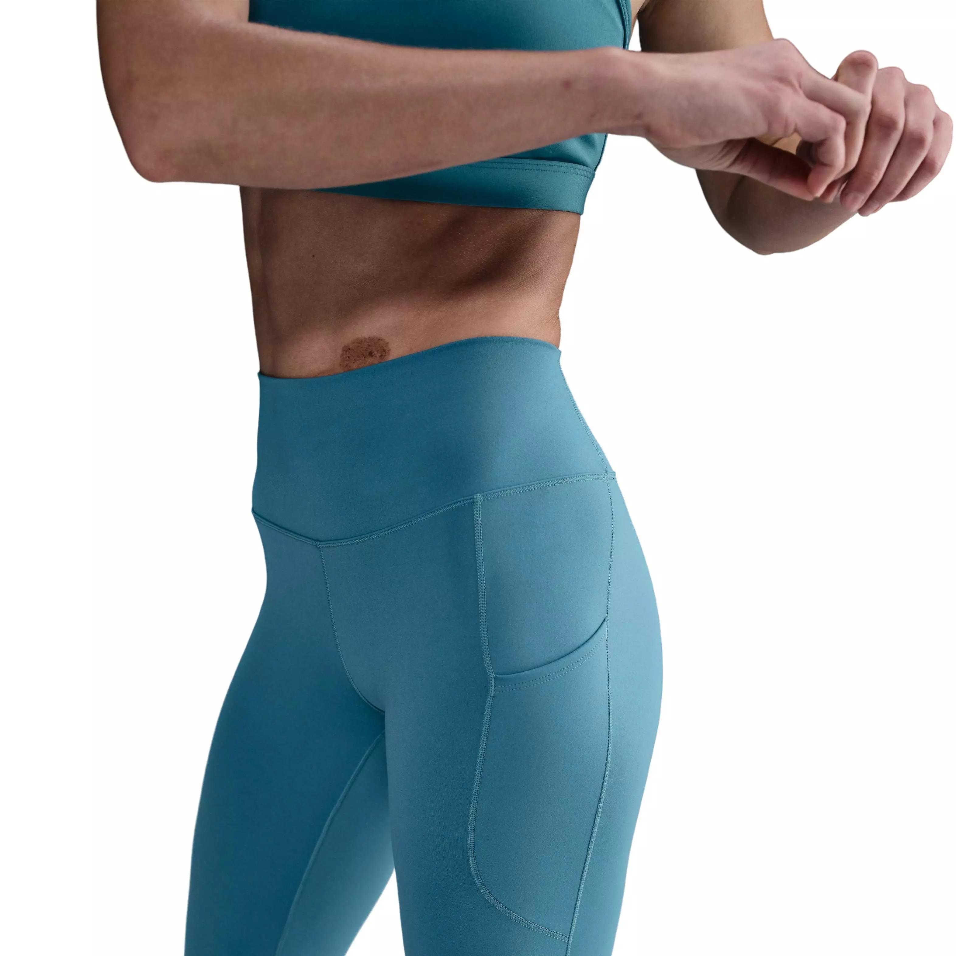 Nike Women's Dri-FIT One High-Waisted 7/8 Leggings with Pockets - BLUE