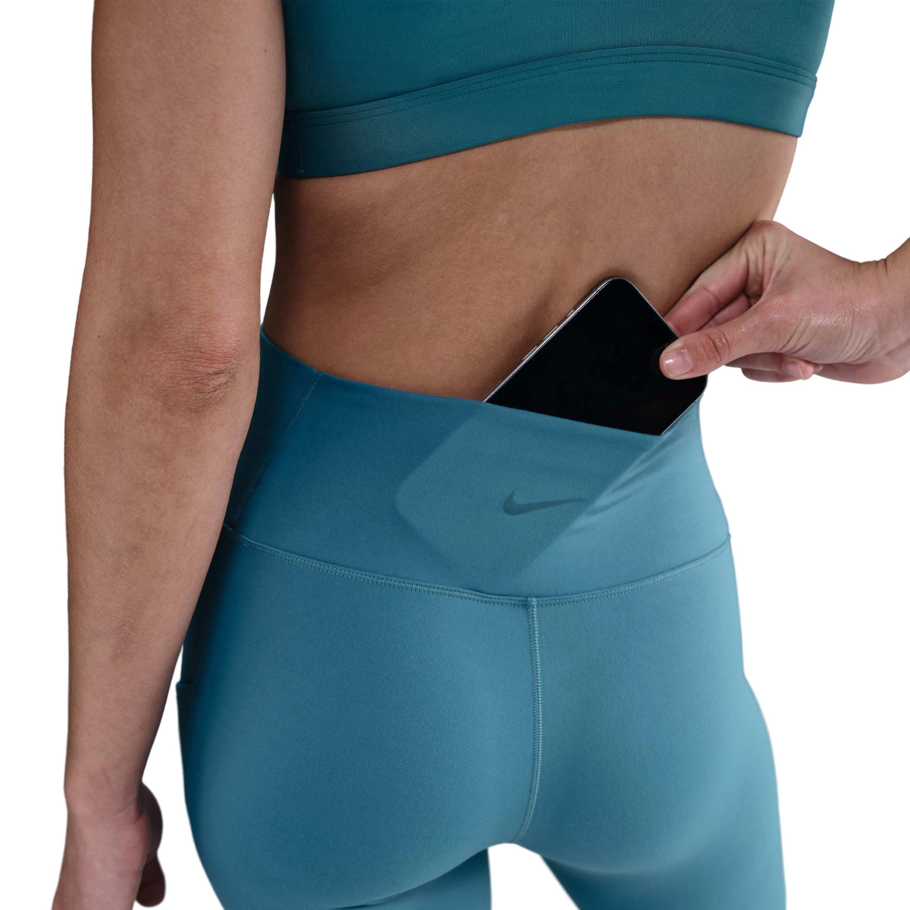 Nike Women's Dri-FIT One High-Waisted 7/8 Leggings with Pockets - BLUE Thumbnail View 6