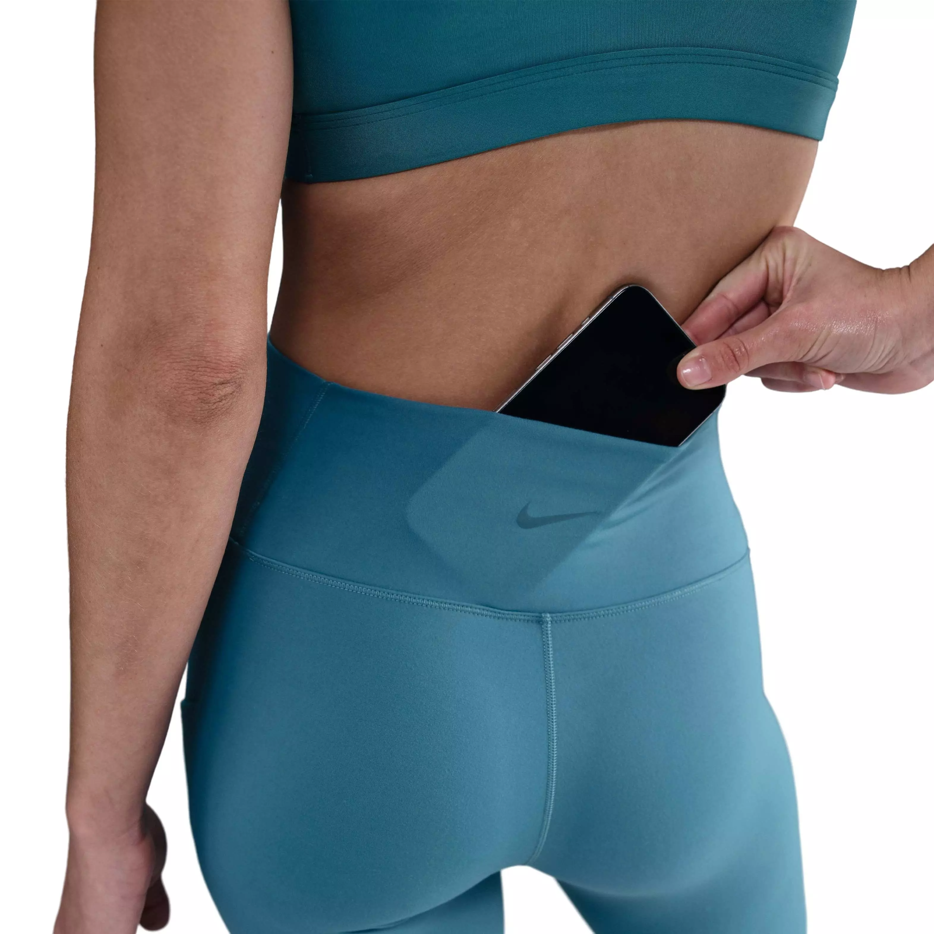 Nike Women's Dri-FIT One High-Waisted 7/8 Leggings with Pockets - BLUE