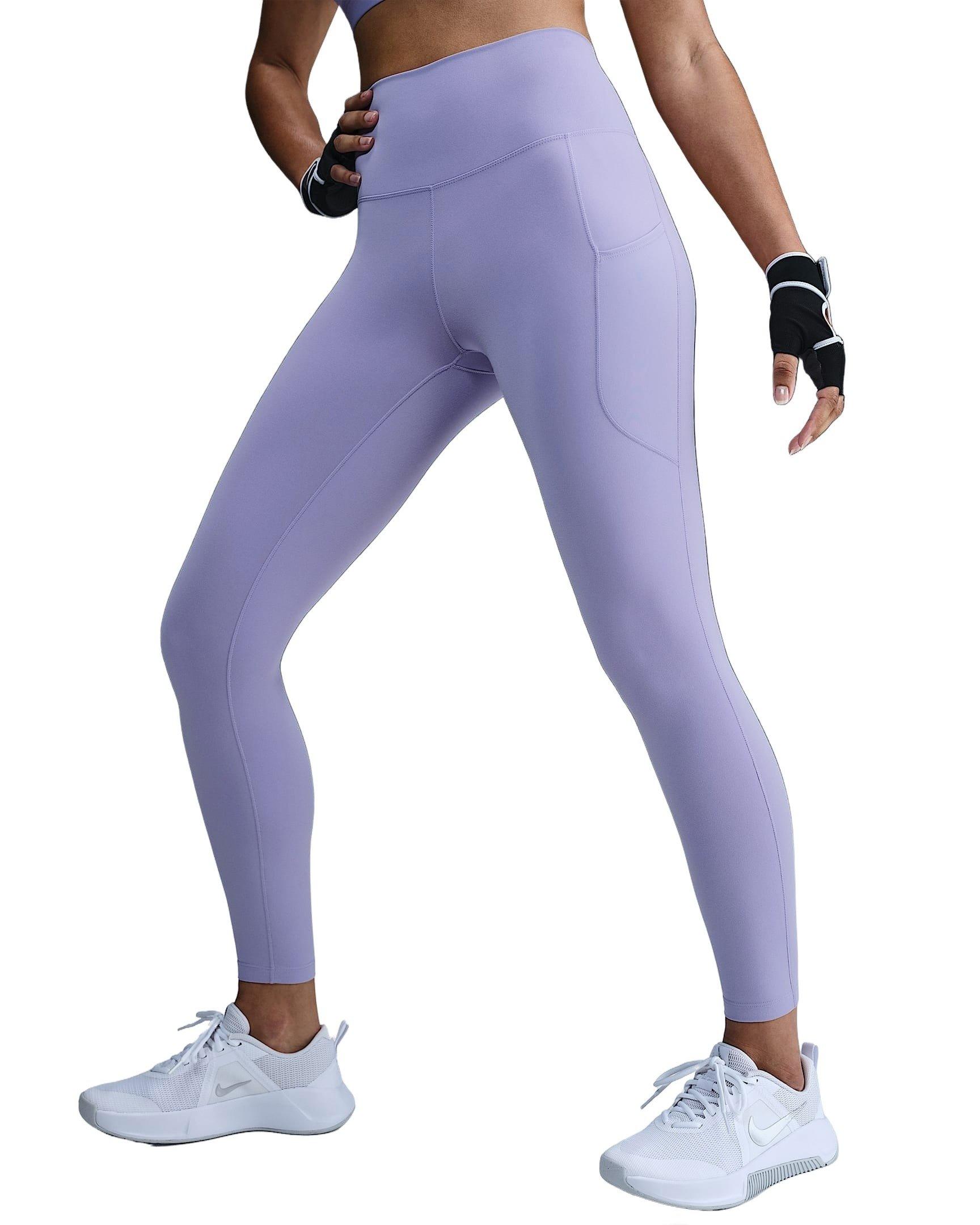 Nike Women's Dri-FIT One High-Waisted 7/8 Leggings with Pockets - PURPLE Thumbnail View 1