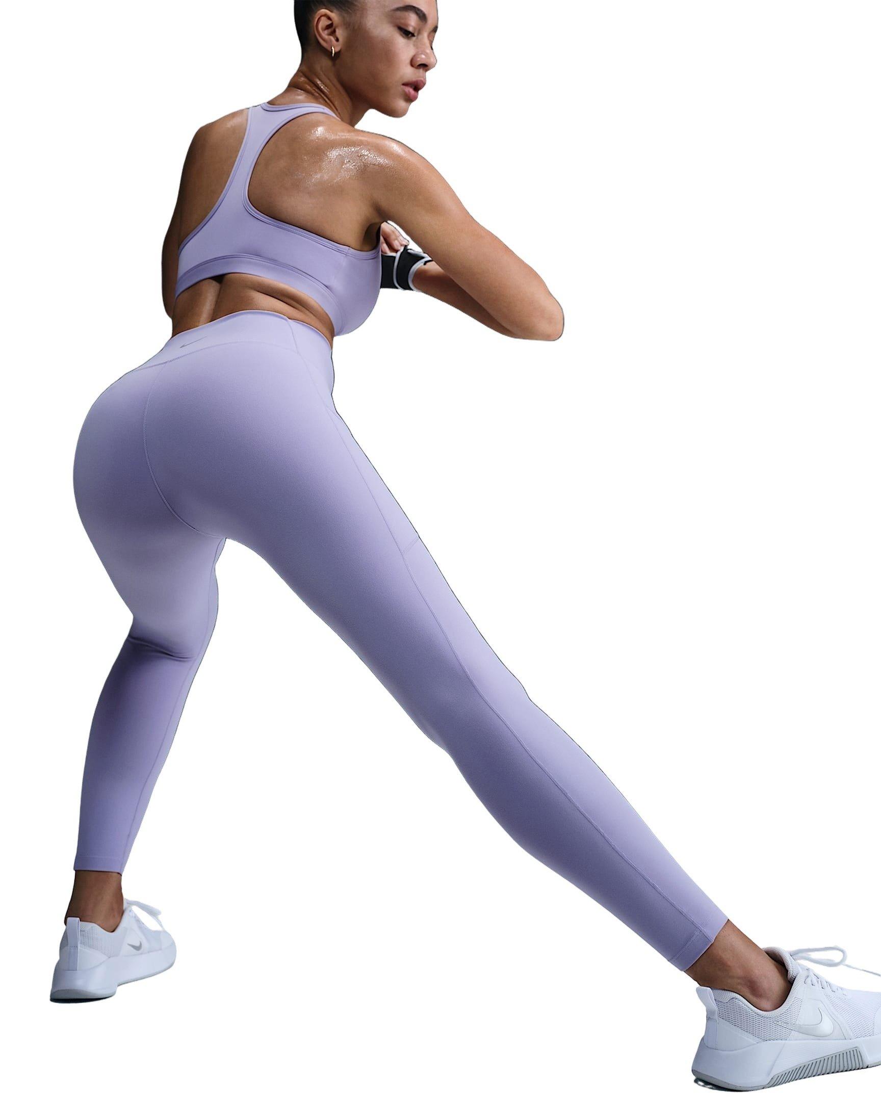 Nike Women's Dri-FIT One High-Waisted 7/8 Leggings with Pockets - PURPLE Thumbnail View 2