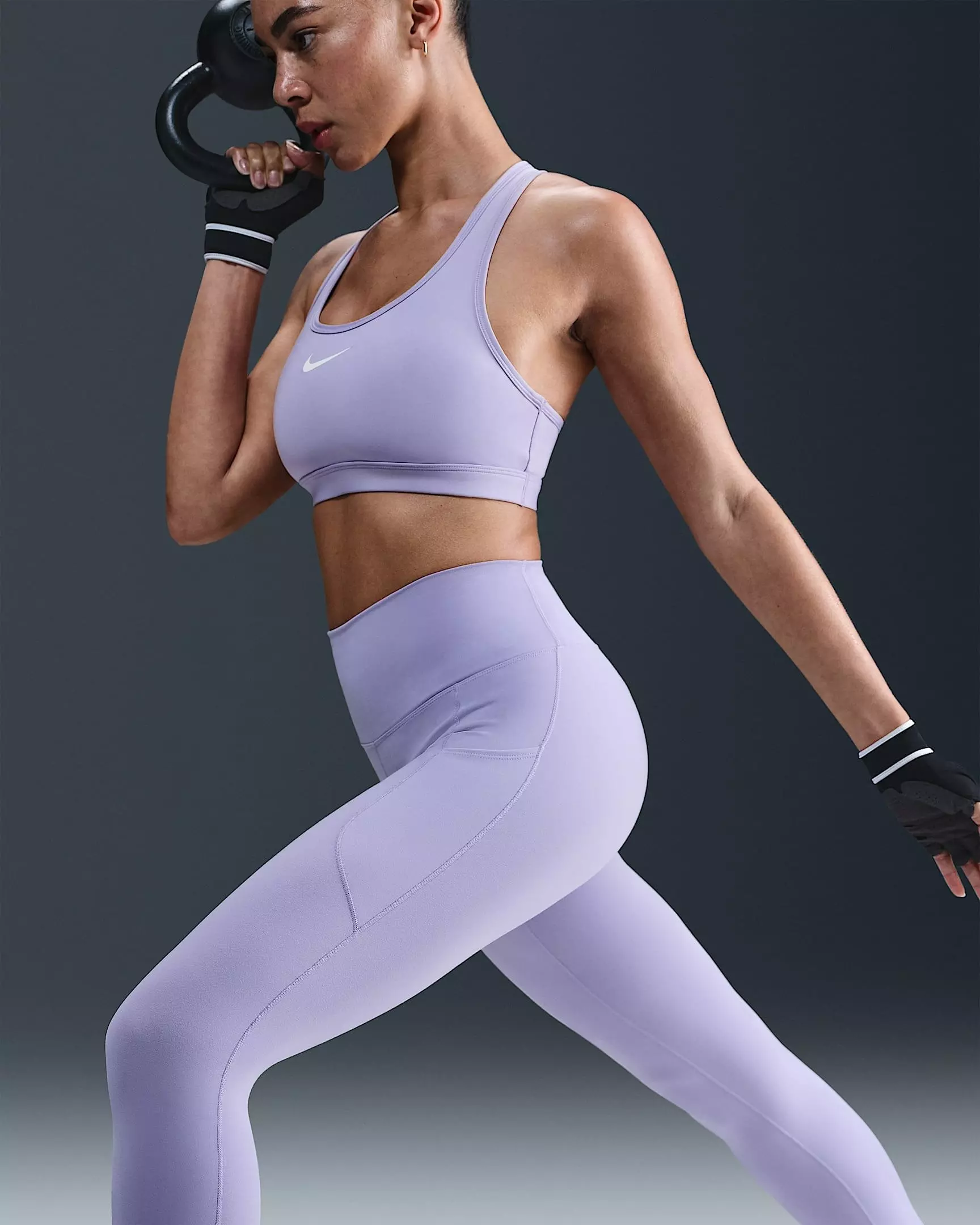 Nike Women's Dri-FIT One High-Waisted 7/8 Leggings with Pockets - PURPLE