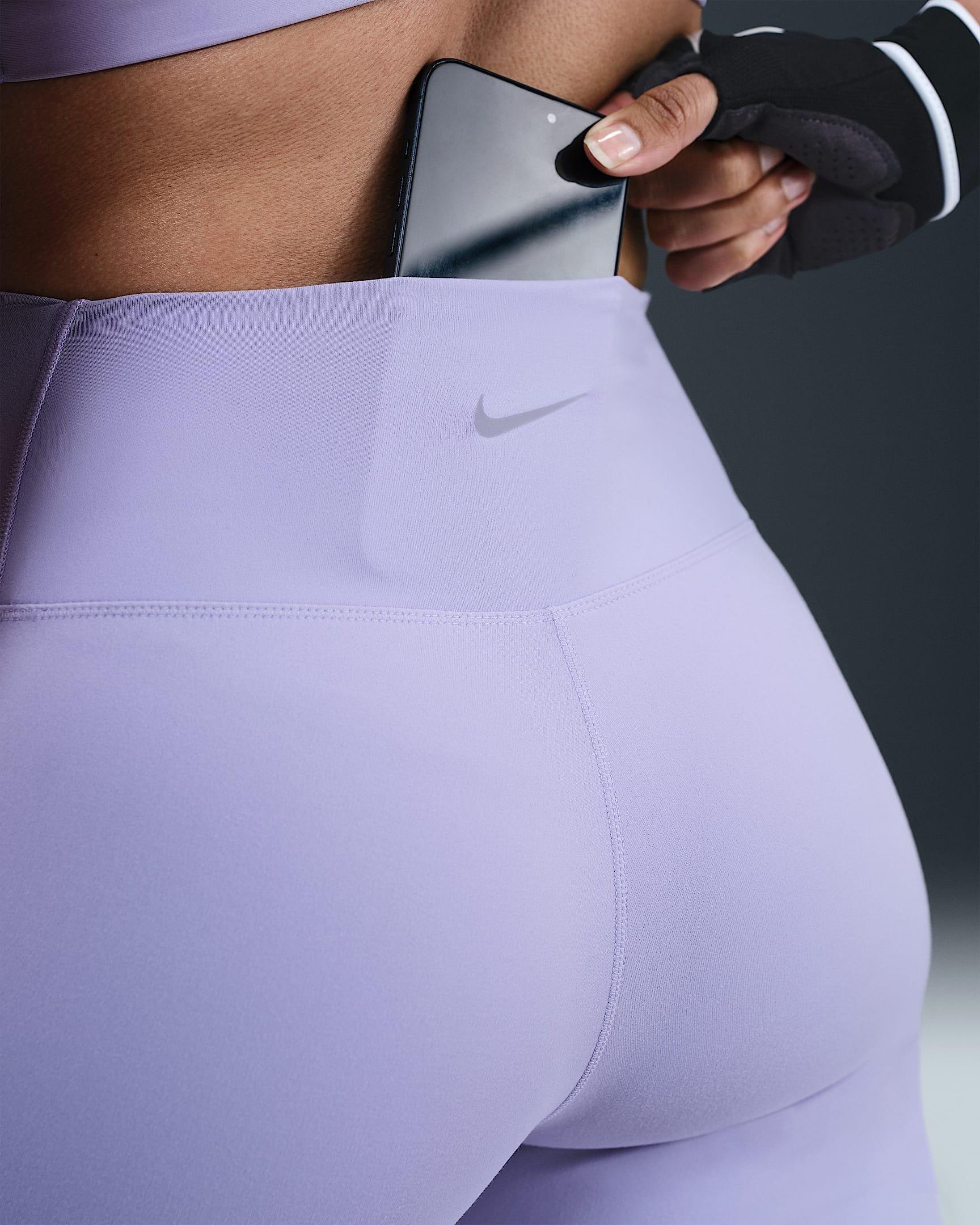 Nike Women's Dri-FIT One High-Waisted 7/8 Leggings with Pockets - PURPLE Thumbnail View 4