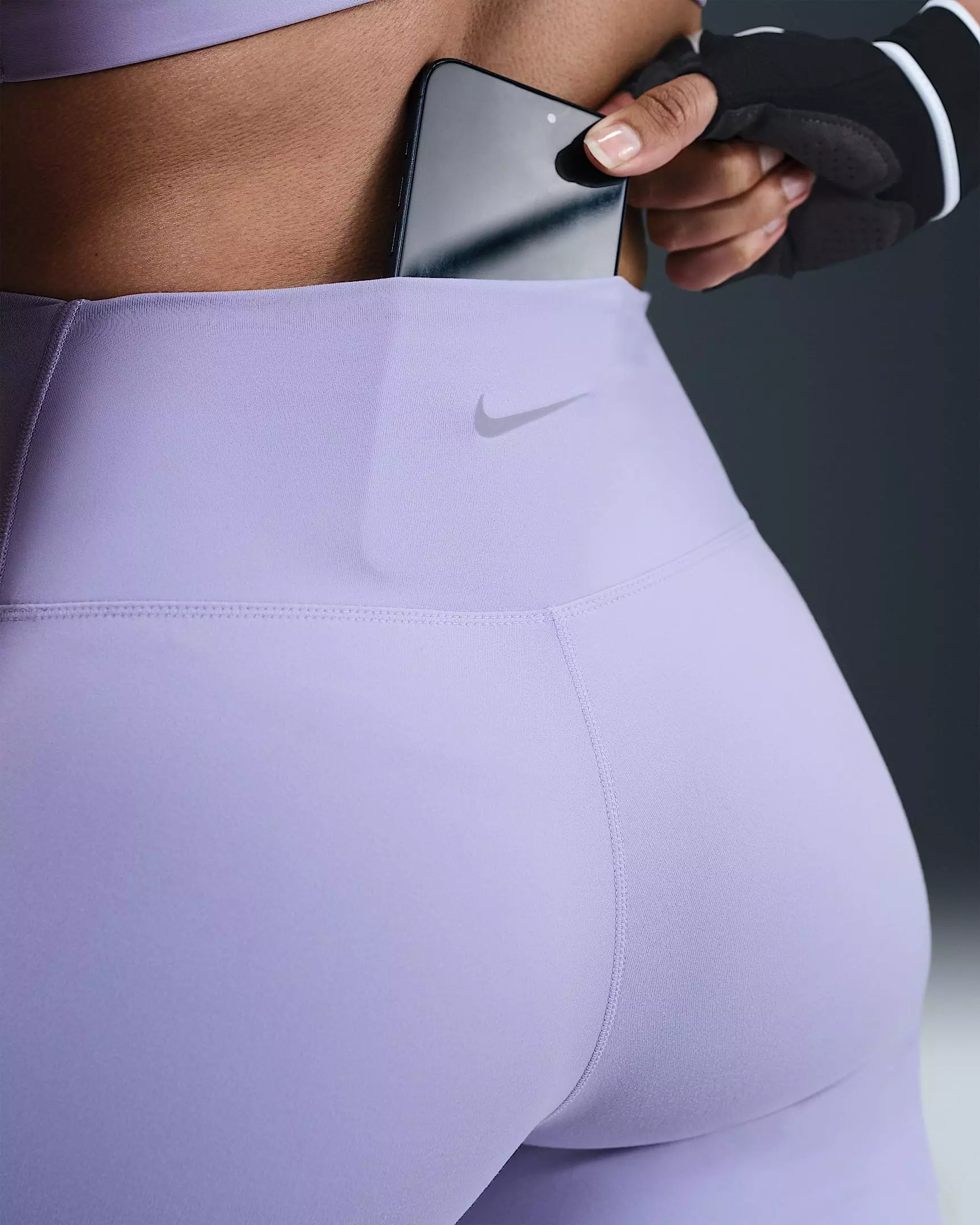 Nike Women's Dri-FIT One High-Waisted 7/8 Leggings with Pockets - PURPLE