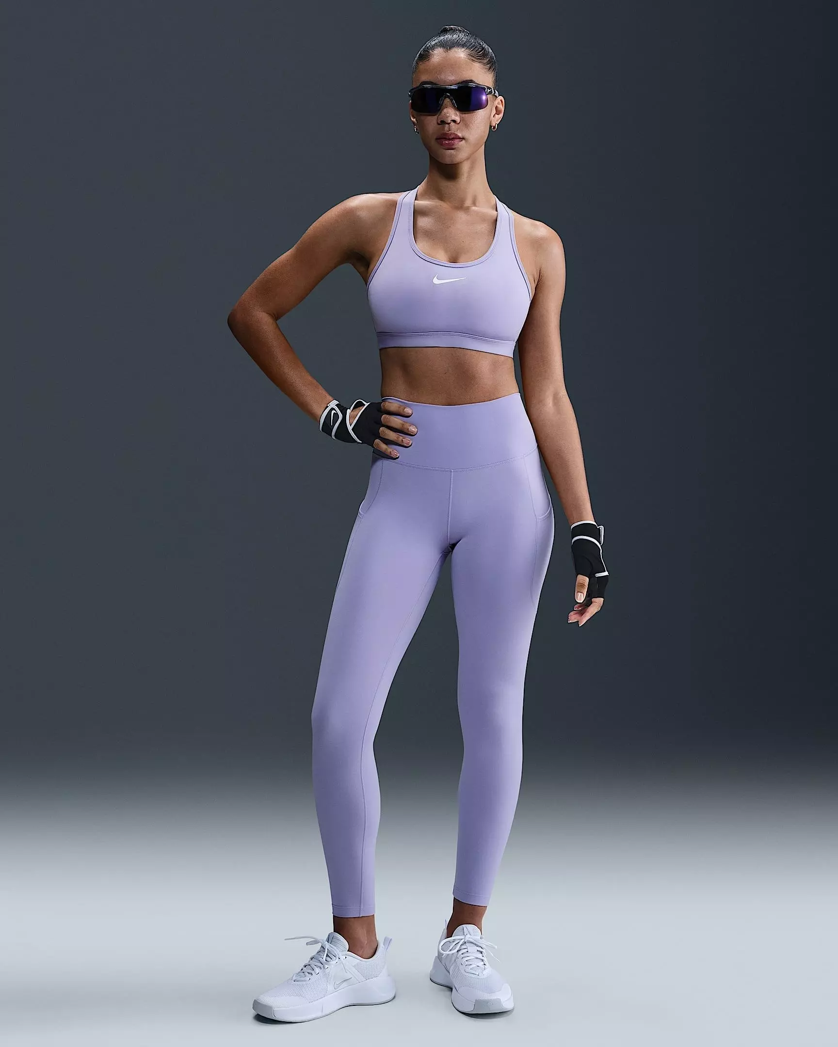 Nike Women's Dri-FIT One High-Waisted 7/8 Leggings with Pockets - PURPLE