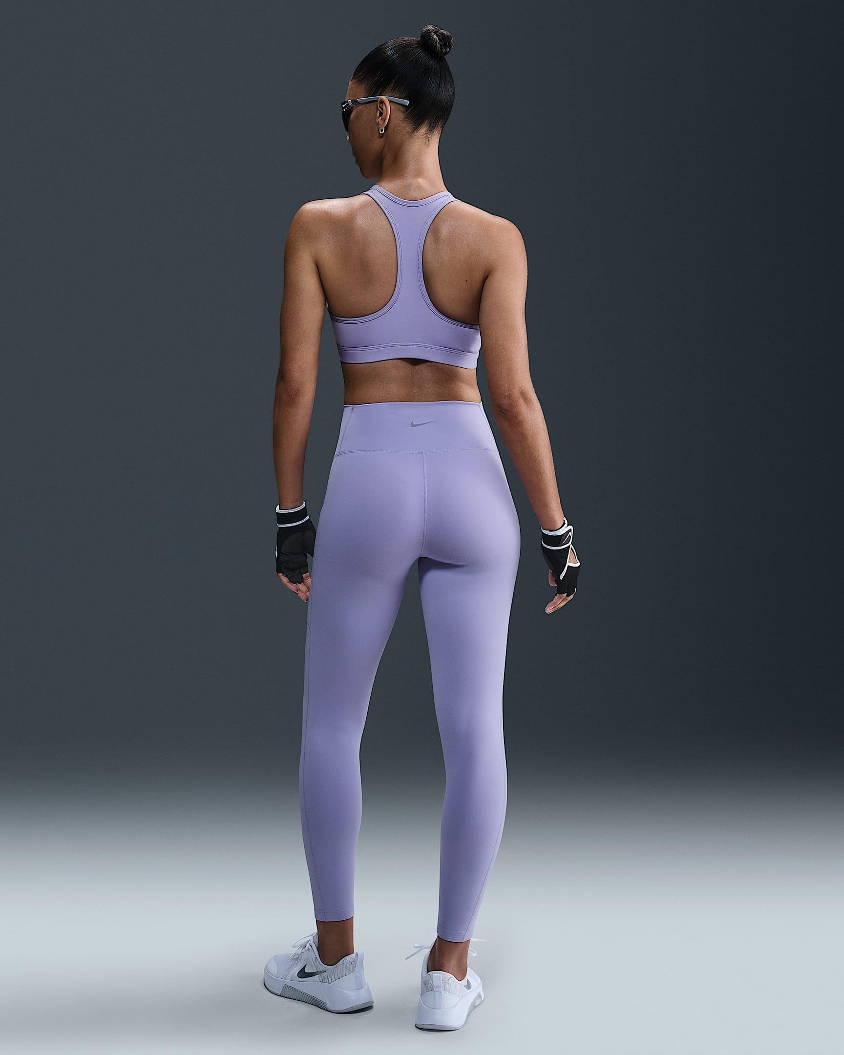 Nike Women's Dri-FIT One High-Waisted 7/8 Leggings with Pockets - PURPLE Thumbnail View 6
