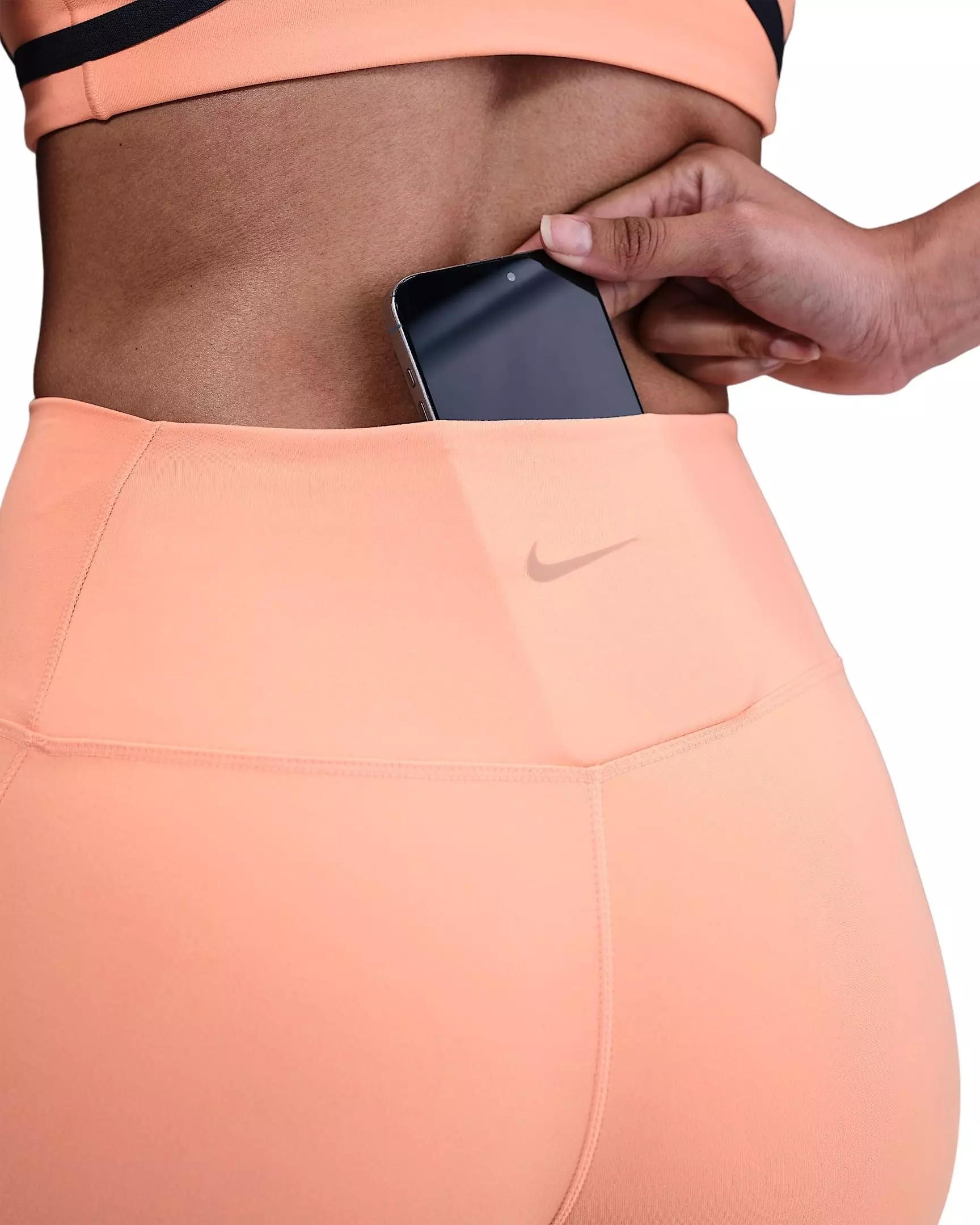 Nike Women's Dri-FIT One High-Waisted 7/8 Leggings with Pockets - APRICOT