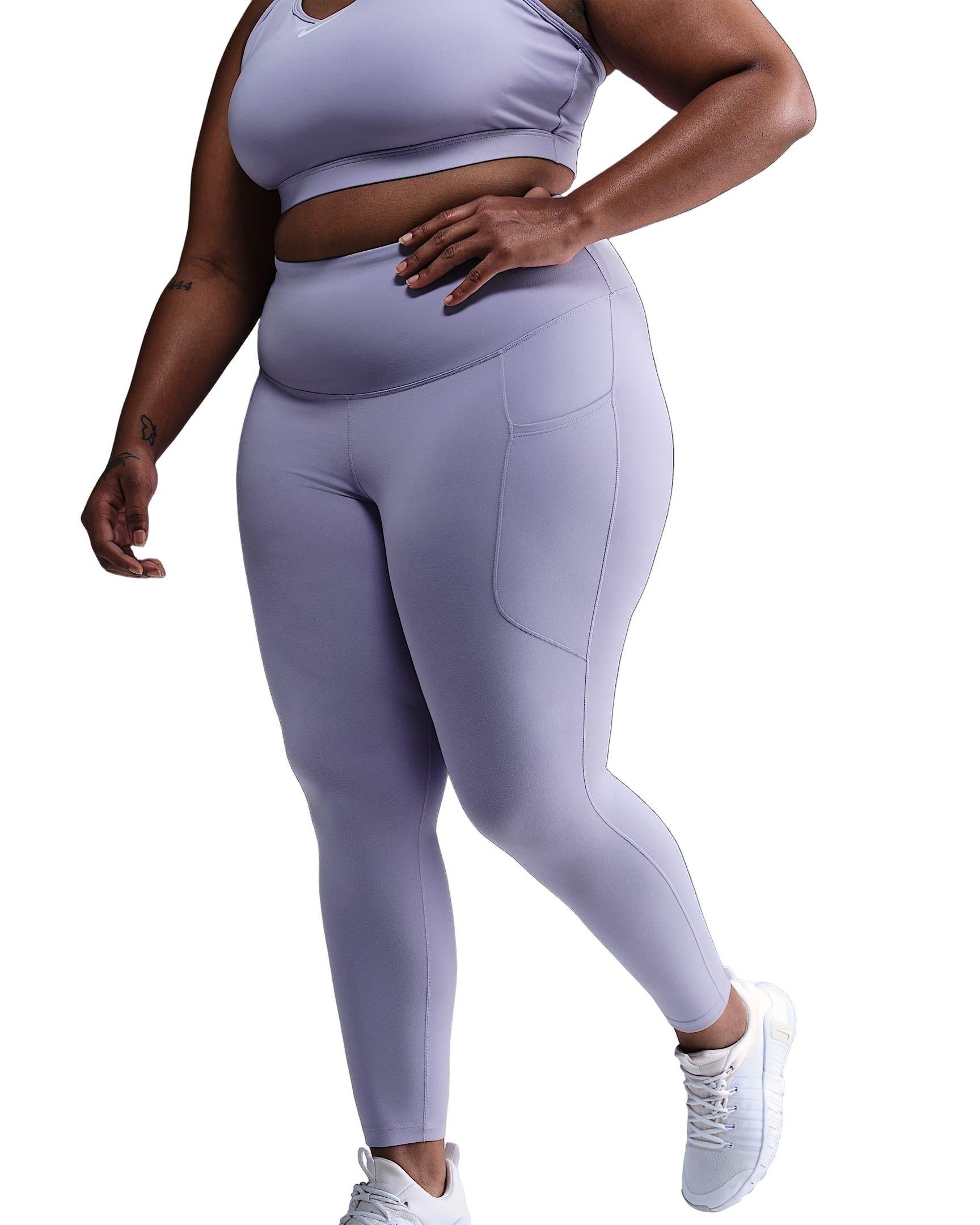 Nike Women's Dri-FIT One High-Waisted 7/8 Leggings with Pockets -Purple - PURPLE Thumbnail View 1