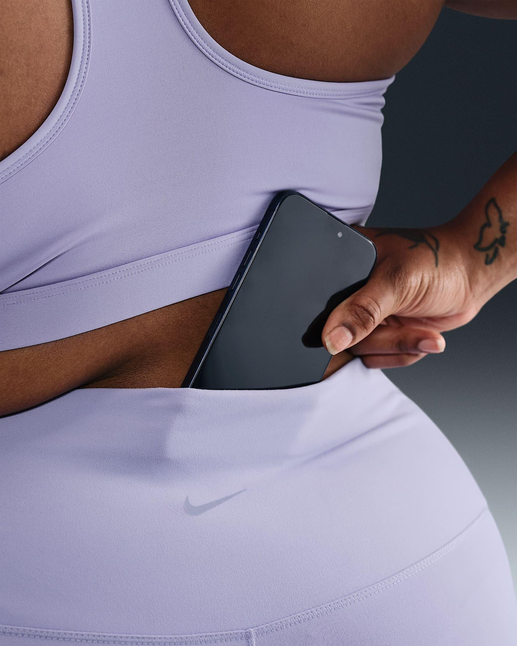 Nike Women's Dri-FIT One High-Waisted 7/8 Leggings with Pockets -Purple - PURPLE Thumbnail View 4