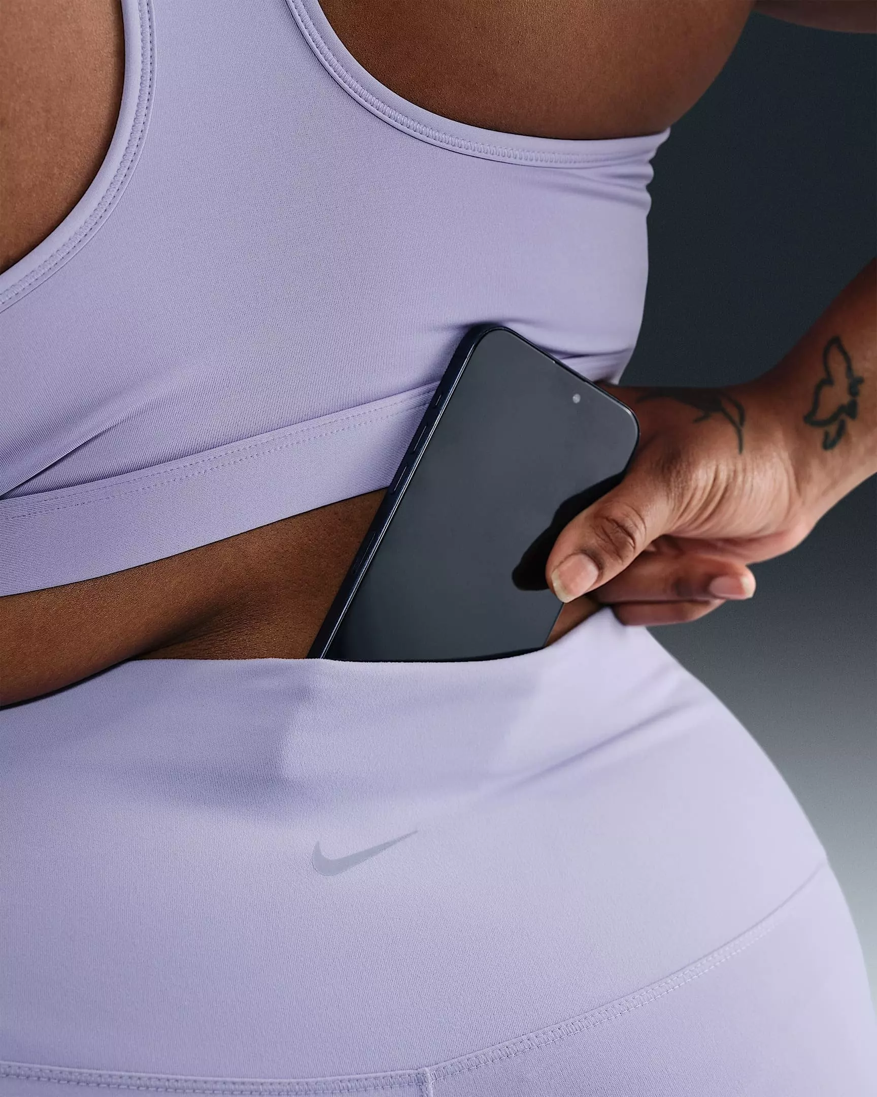 Nike Women's Dri-FIT One High-Waisted 7/8 Leggings with Pockets -Purple - PURPLE