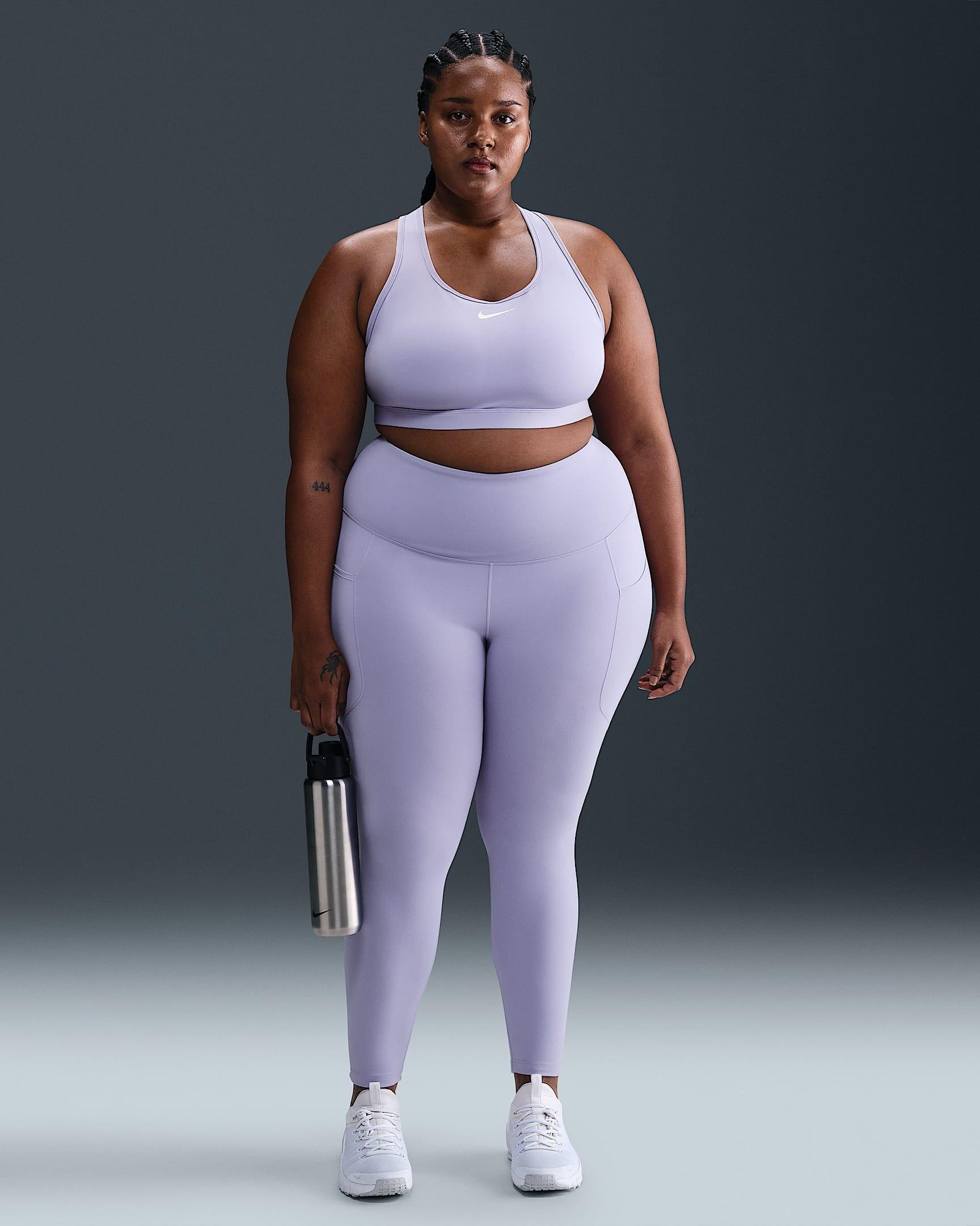 Nike Women's Dri-FIT One High-Waisted 7/8 Leggings with Pockets -Purple - PURPLE Thumbnail View 5