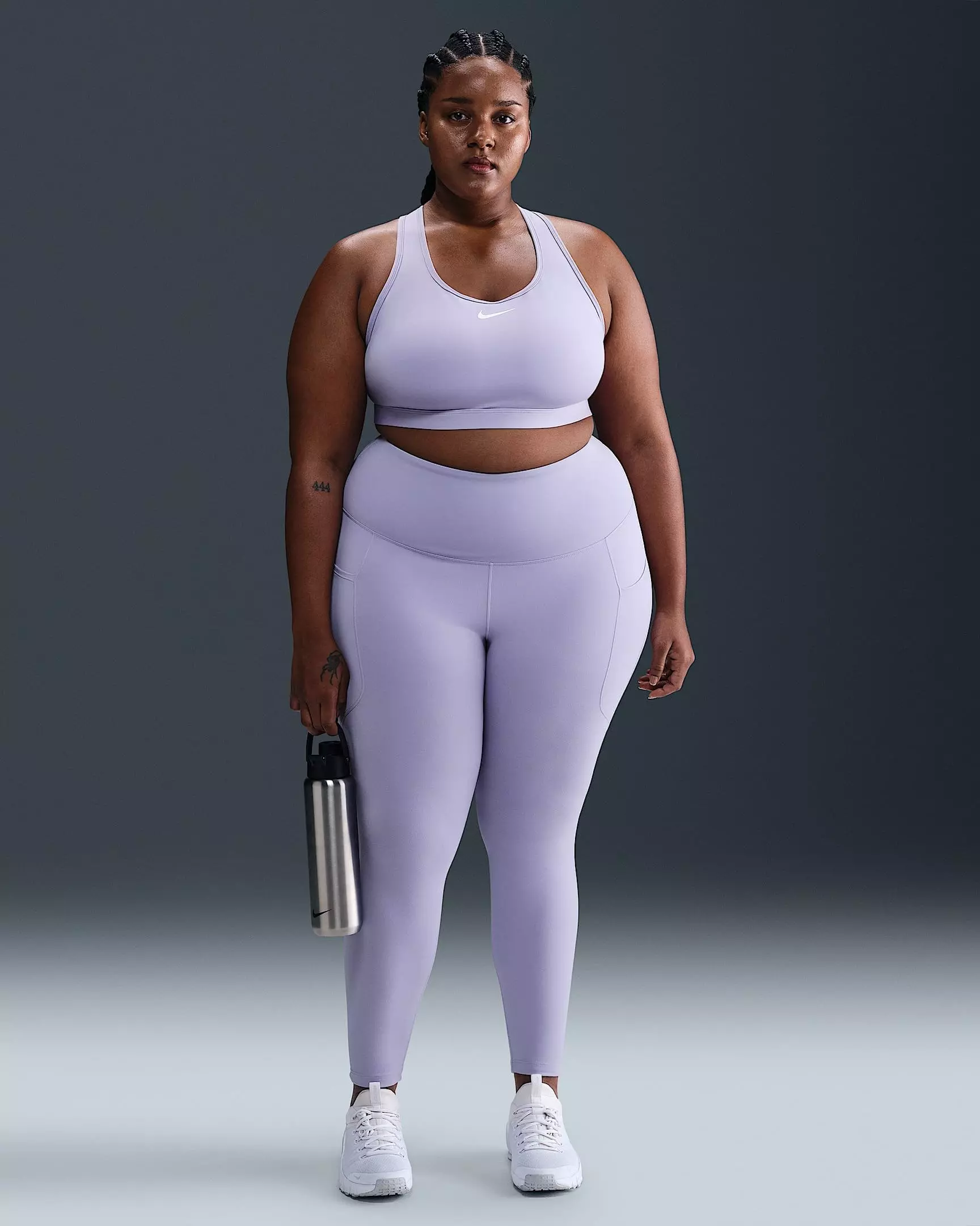 Nike Women's Dri-FIT One High-Waisted 7/8 Leggings with Pockets -Purple - PURPLE