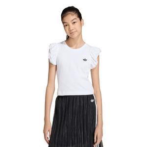 adidas Originals Big Girls' Slim Lace T-Shirt - White